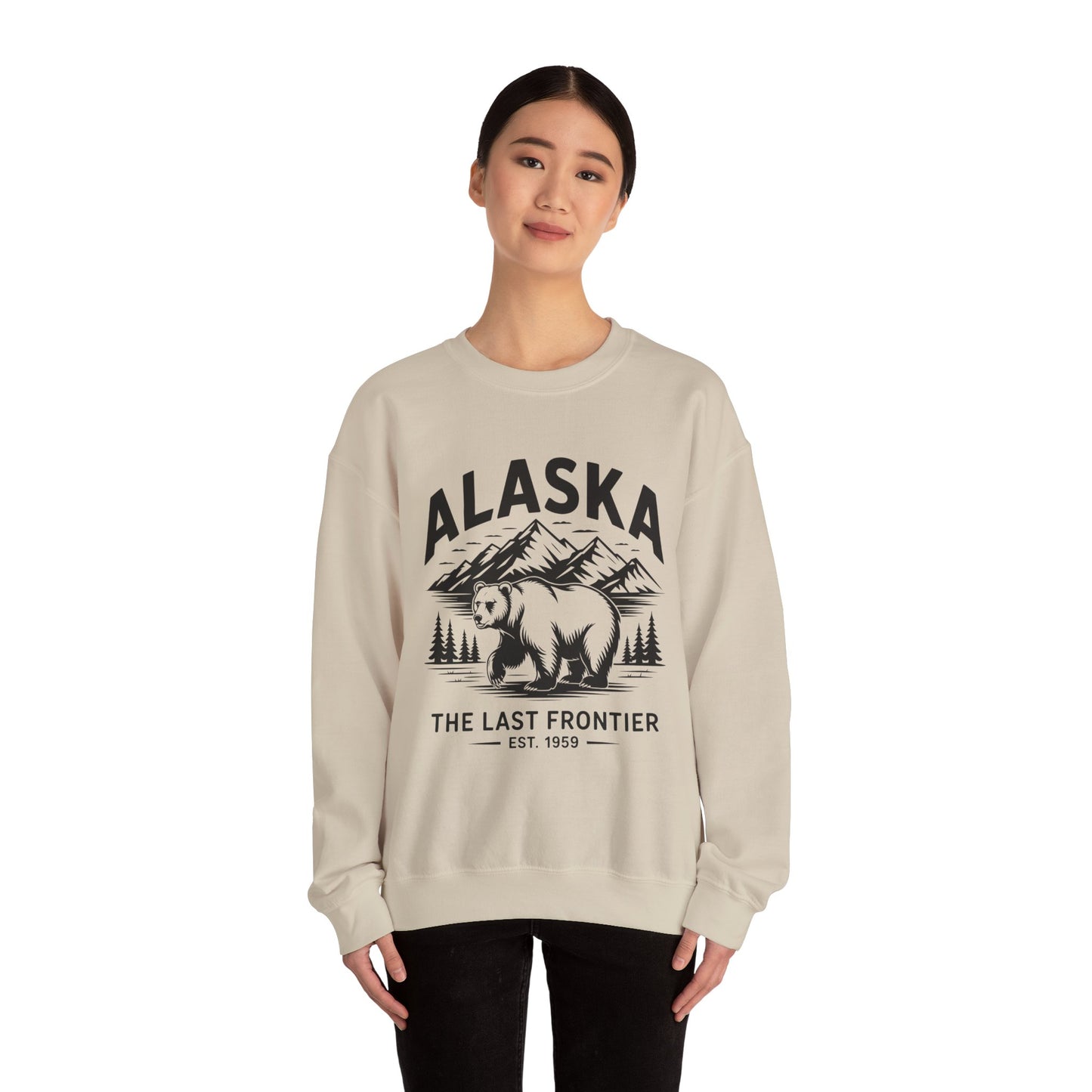Alaska Bear Crewneck Sweatshirt - Cozy Unisex Pullover, Perfect for Outdoor Lovers, Holiday Gift, Adventure Wear, Travel Sweatshirt