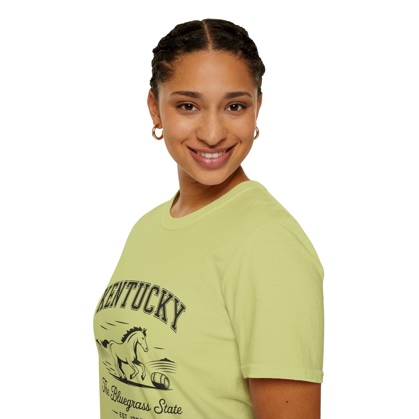 Kentucky Bluegrass State Unisex Softstyle T-Shirt, Casual Tee, Souvenir Apparel, Gift for Travelers, Vintage Graphic Tee