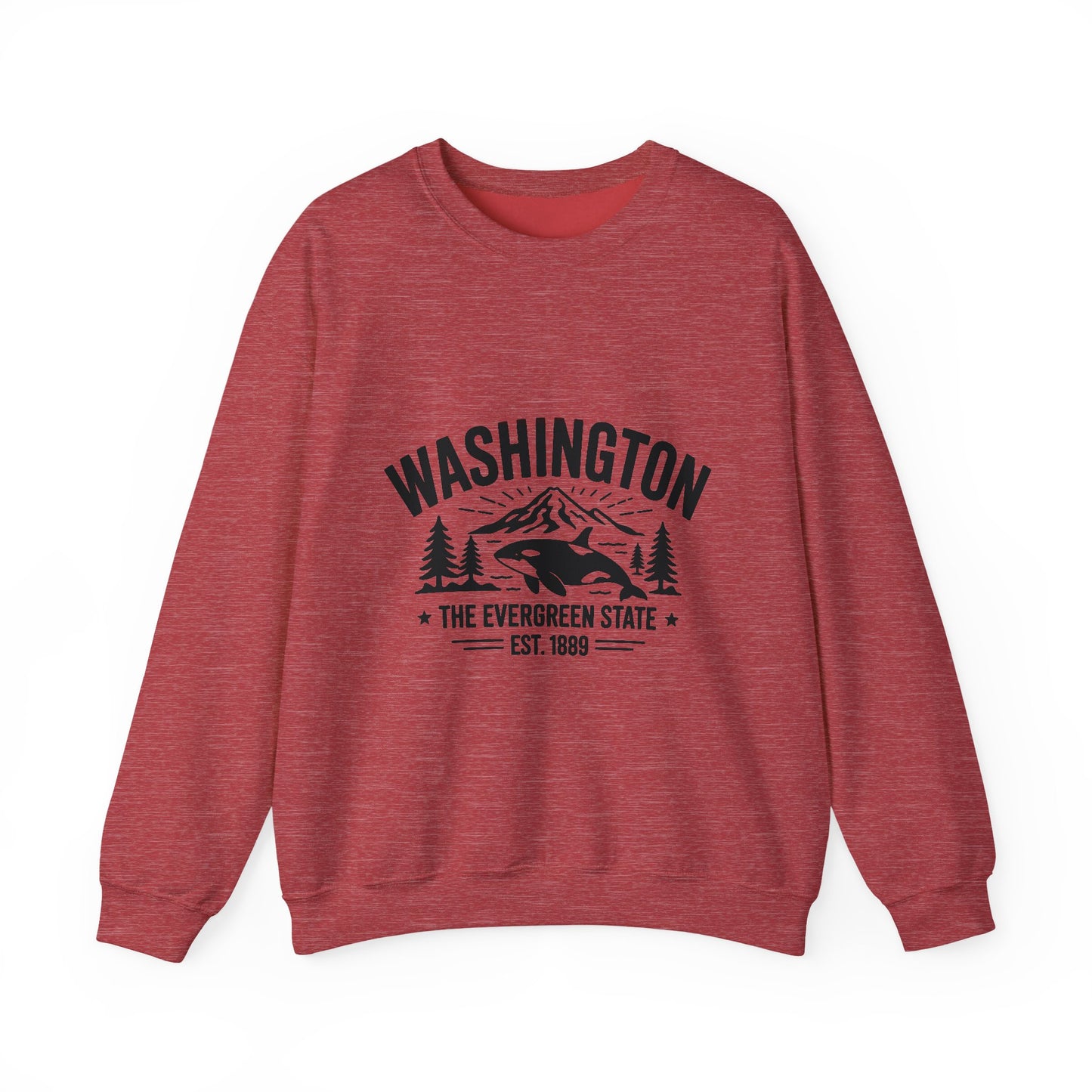 Washington Evergreen State Sweatshirt, Cozy Unisex Crewneck, Perfect for Travel, Nature Lovers, Gift Idea for Holidays