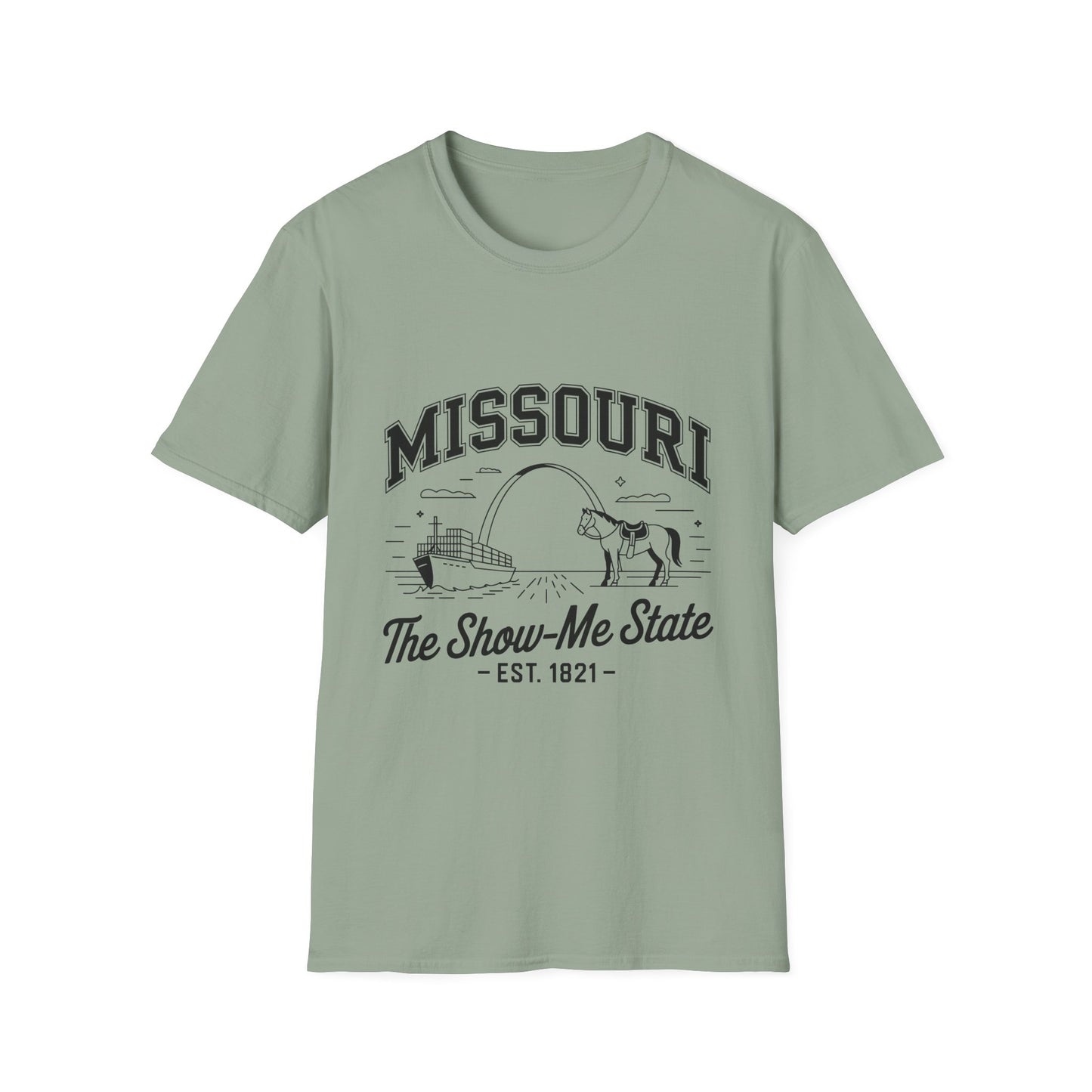 Missouri The Show-Me State T-Shirt, Unisex Softstyle Tee, Missouri Pride Shirt, Gift for Locals, Casual Wear, Travel Souvenir