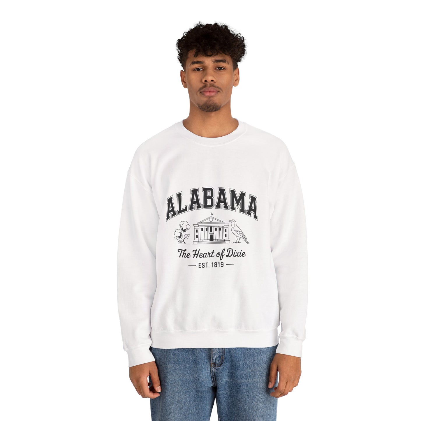 Southern Pride Alabama Crewneck Sweatshirt | Casual Wear, Gift for Alabama Fans, College Apparel, Unisex Sweatshirt, Cozy Outfit