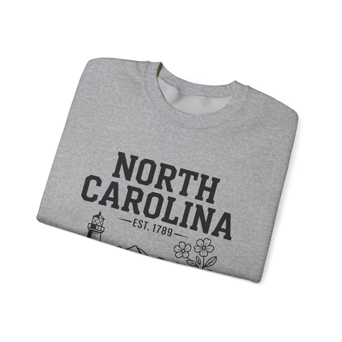 North Carolina Heavy Blend Sweatshirt, Cozy State Pride Crewneck, Unique Gift for Southerners, Perfect for Travel and Outdoors, Celebrate NC