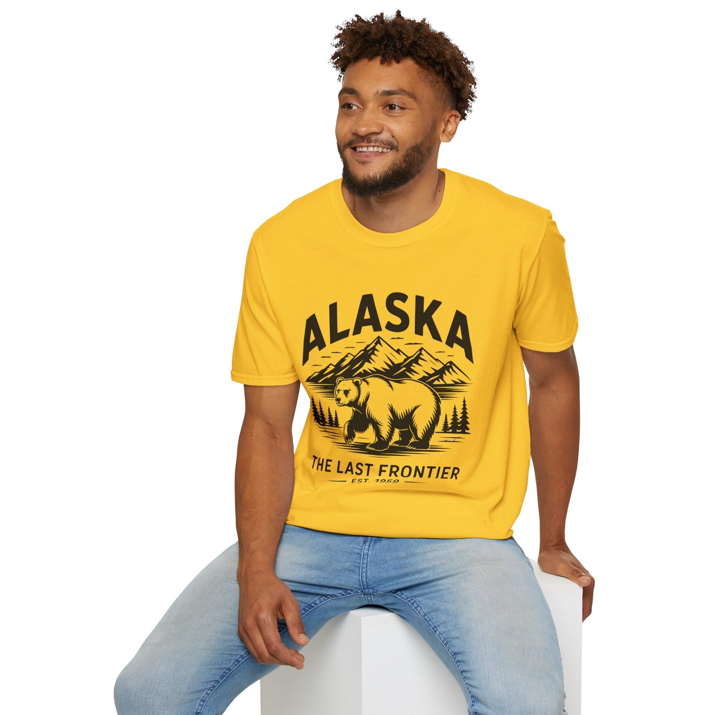 Alaska Adventure Unisex Softstyle T-Shirt, Casual Wear, Travel Shirt, Gift for Nature Lovers, Outdoor Apparel, Wildlife Enthusiast Tee