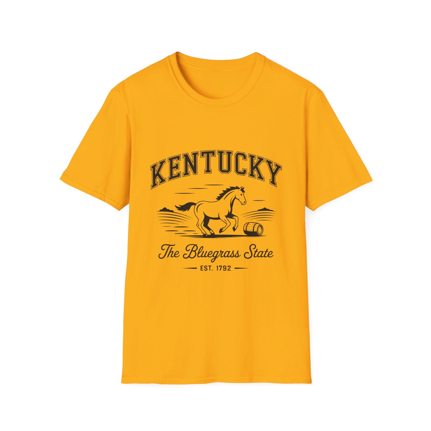 Kentucky Bluegrass State Unisex Softstyle T-Shirt, Casual Tee, Souvenir Apparel, Gift for Travelers, Vintage Graphic Tee