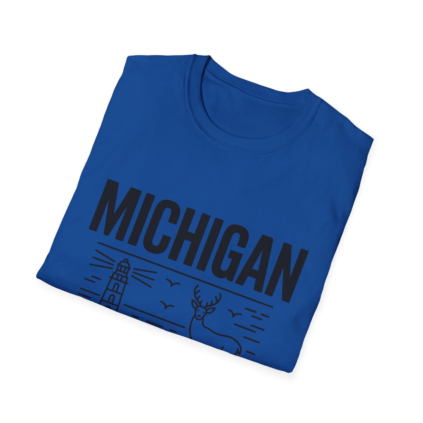 Michigan Unisex Softstyle T-Shirt, Graphic Tee, Great Lakes State Shirt, State Pride Apparel, Gift for Michiganders, Travel Souvenir