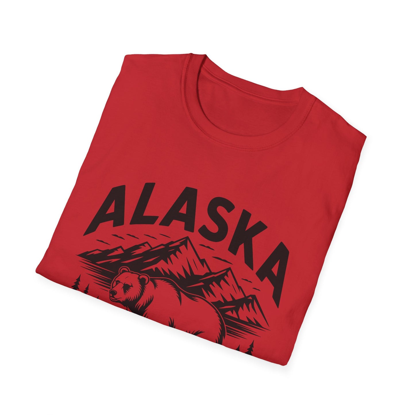 Alaska Adventure Unisex Softstyle T-Shirt, Casual Wear, Travel Shirt, Gift for Nature Lovers, Outdoor Apparel, Wildlife Enthusiast Tee