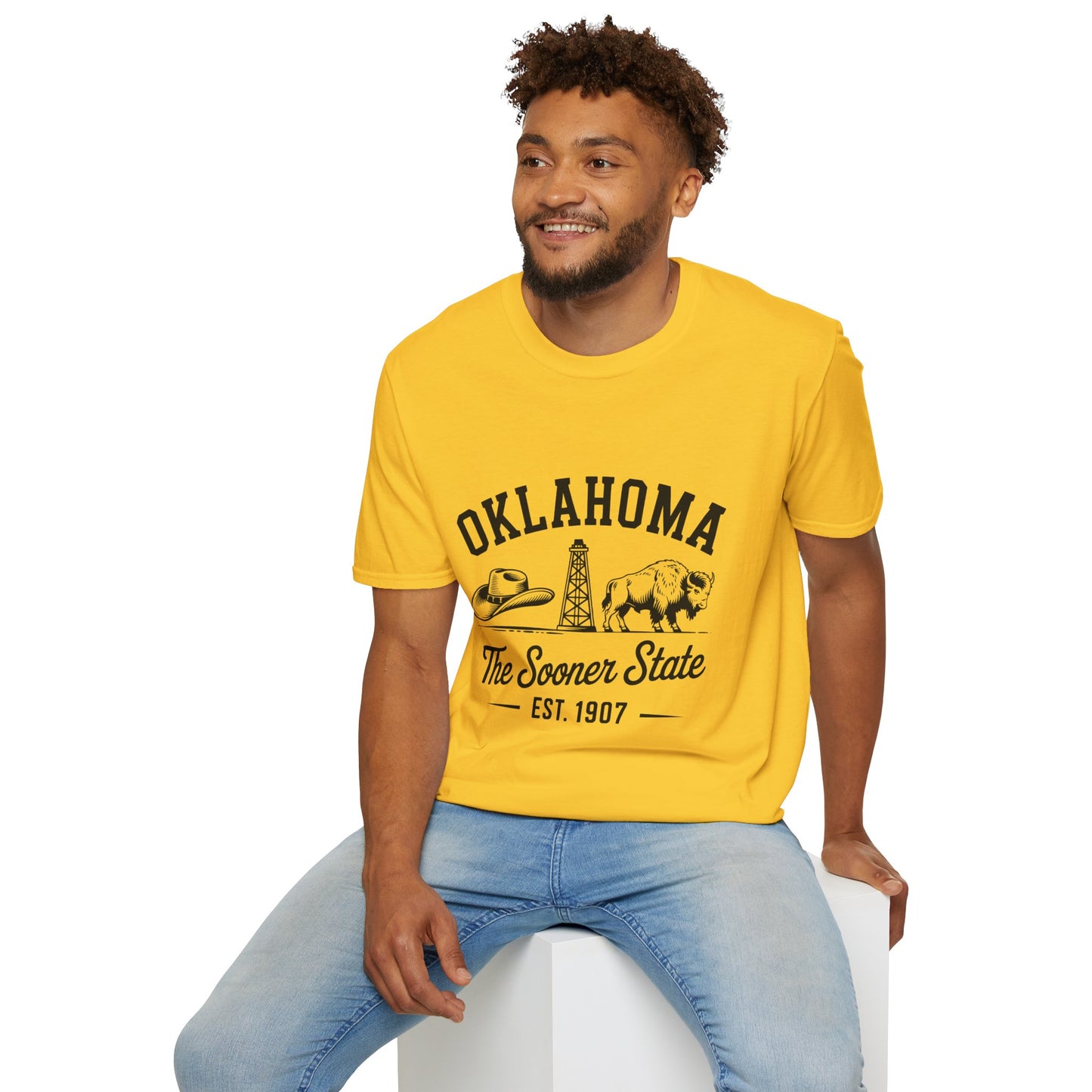 Oklahoma Vintage Softstyle T-Shirt, Unisex Apparel, State Pride Tee, Casual Wear, Gift for Travelers, Souvenir Shirt, Comfortable Fashion