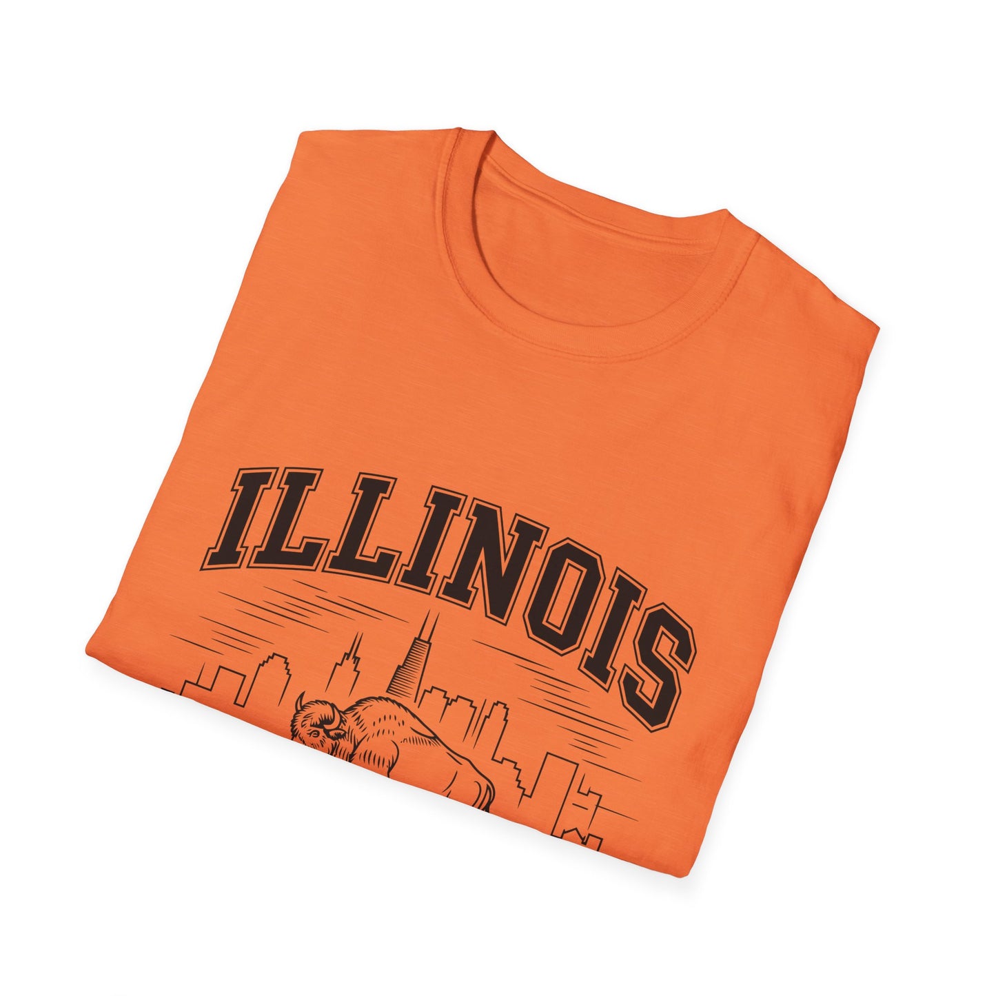 Illinois Prairie State Unisex Softstyle T-Shirt, Casual Tee, Illinois Gift, Home State Pride, Travel Souvenir, Festival Wear