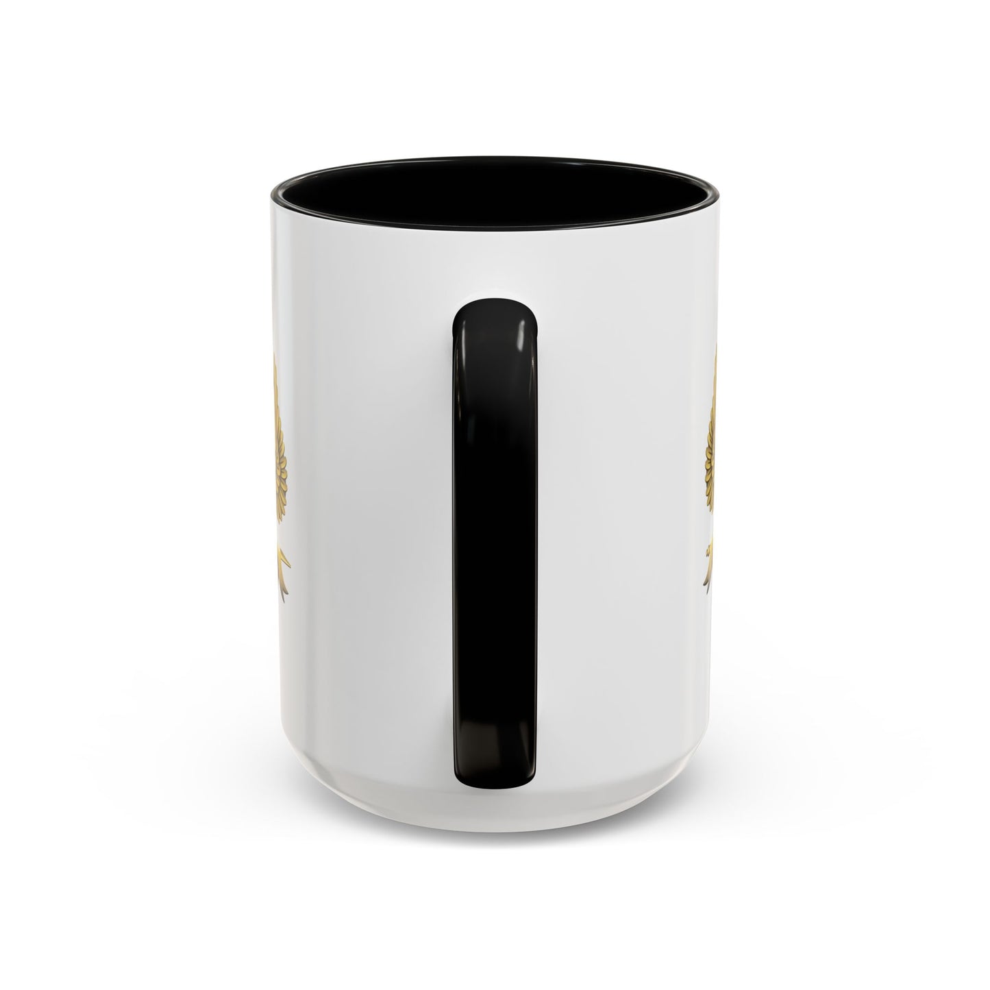 Heraldic Accent Coffee Mug - Custom Drinkware for Collectors, Unique Gift, Military-Inspired Mug, Eagle Emblem, 11oz & 15oz Sizes