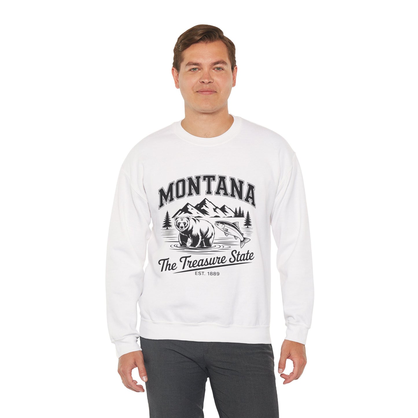 Montana Adventure Crewneck Sweatshirt, Cozy Graphic Sweatshirt, Gift for Nature Lovers, Casual Outfit, Perfect for Fall and Winter