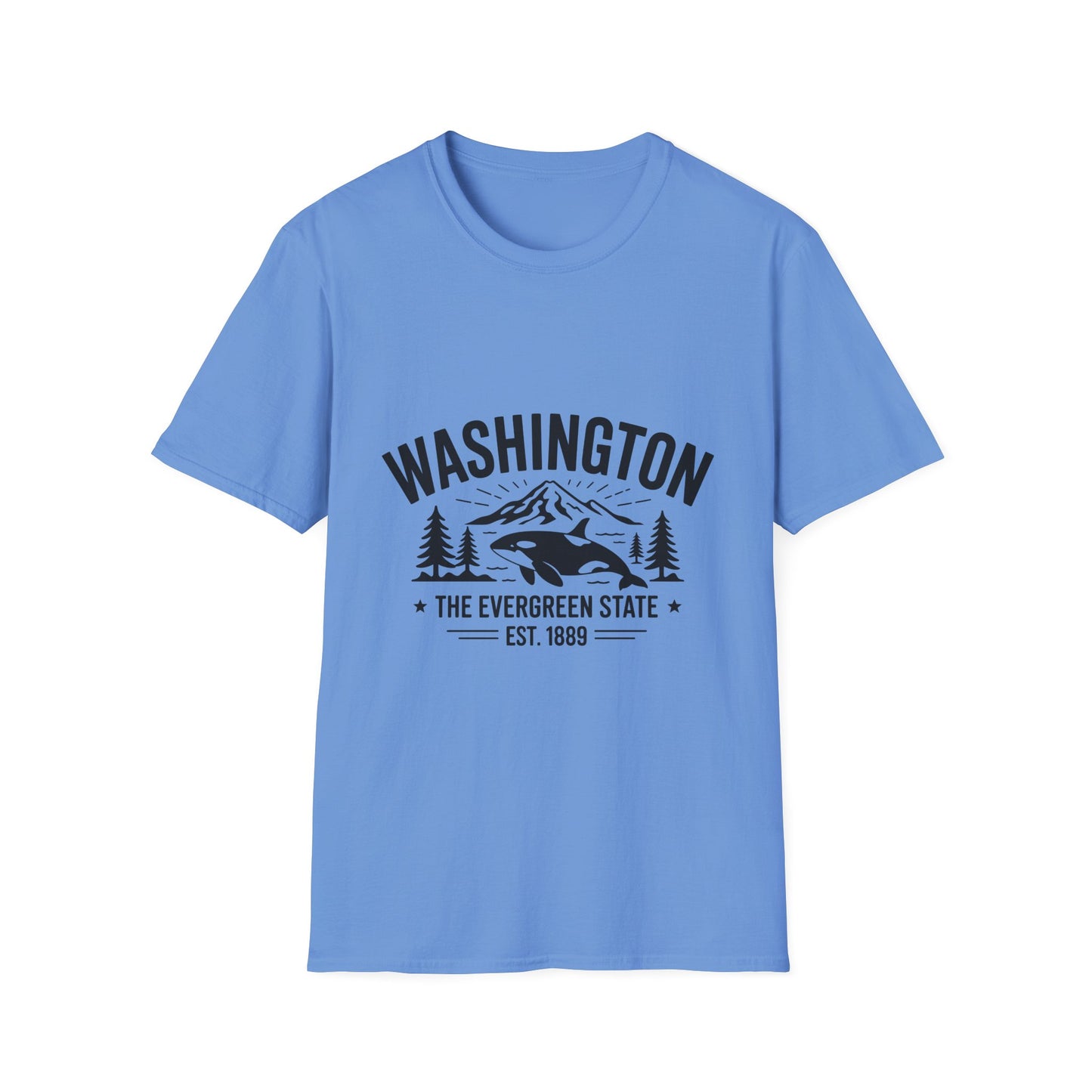 Washington State Unisex Softstyle T-Shirt, Evergreen State Tee, Vintage Graphic Shirt, Travel Souvenir, Gift for Nature Lovers