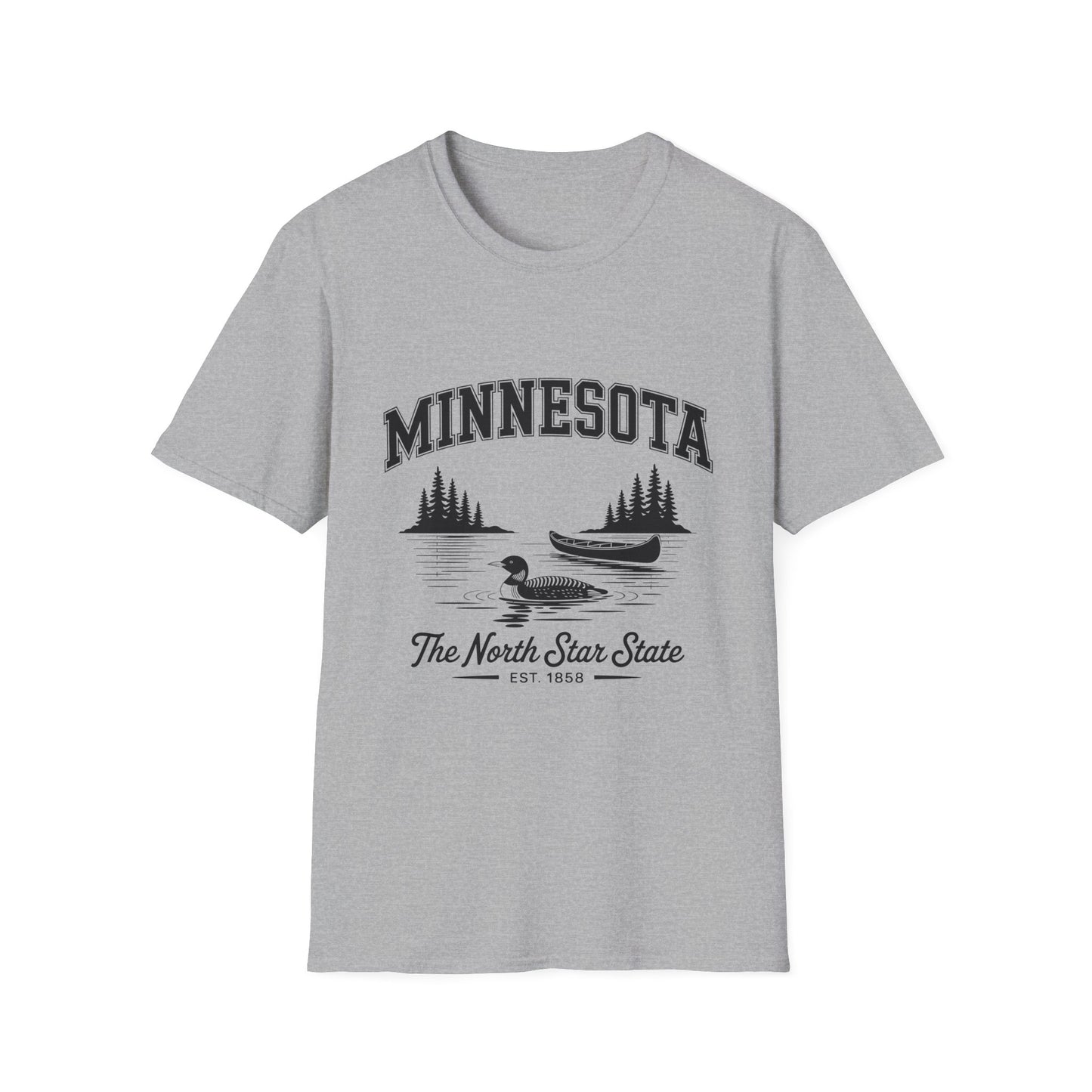 Minnesota Vintage Lake T-Shirt, Softstyle Tee, Cool Gift for Outdoor Lovers, Summer Apparel, Nature Enthusiast Wear