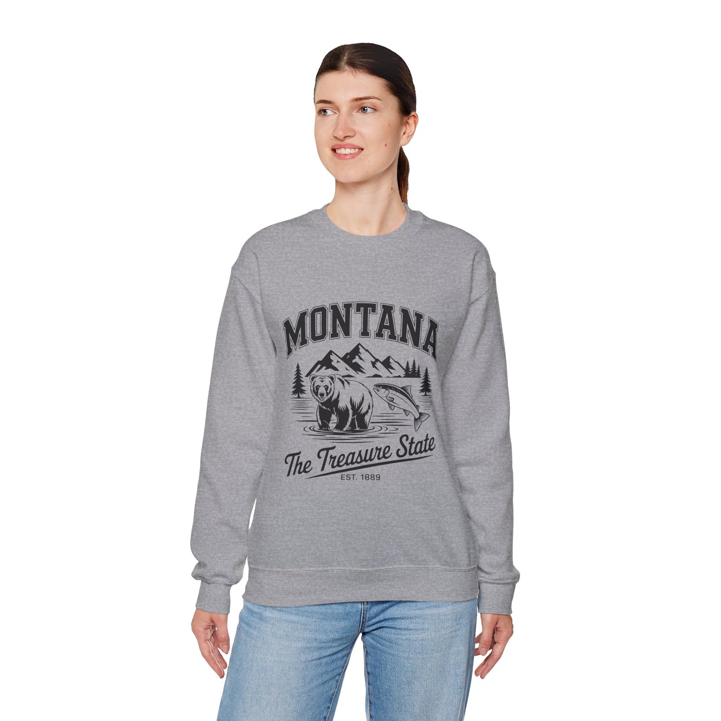 Montana Adventure Crewneck Sweatshirt, Cozy Graphic Sweatshirt, Gift for Nature Lovers, Casual Outfit, Perfect for Fall and Winter