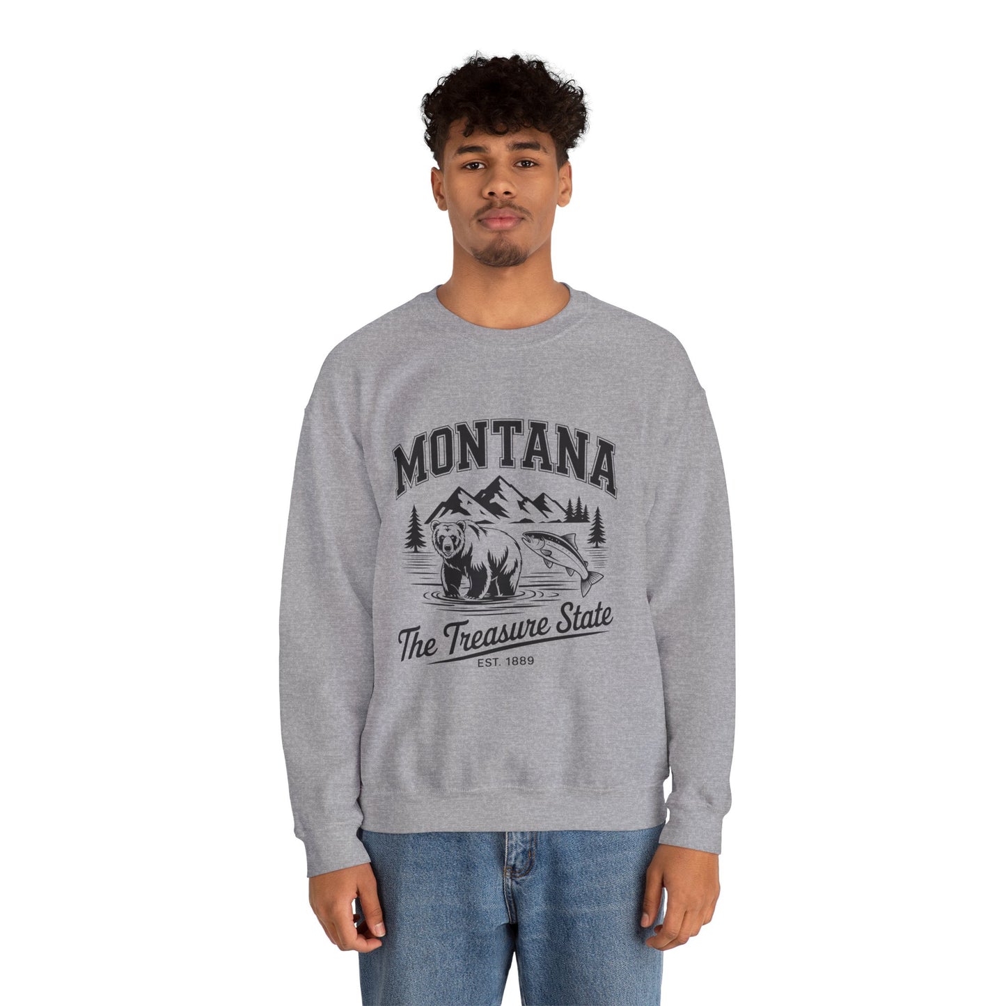 Montana Adventure Crewneck Sweatshirt, Cozy Graphic Sweatshirt, Gift for Nature Lovers, Casual Outfit, Perfect for Fall and Winter