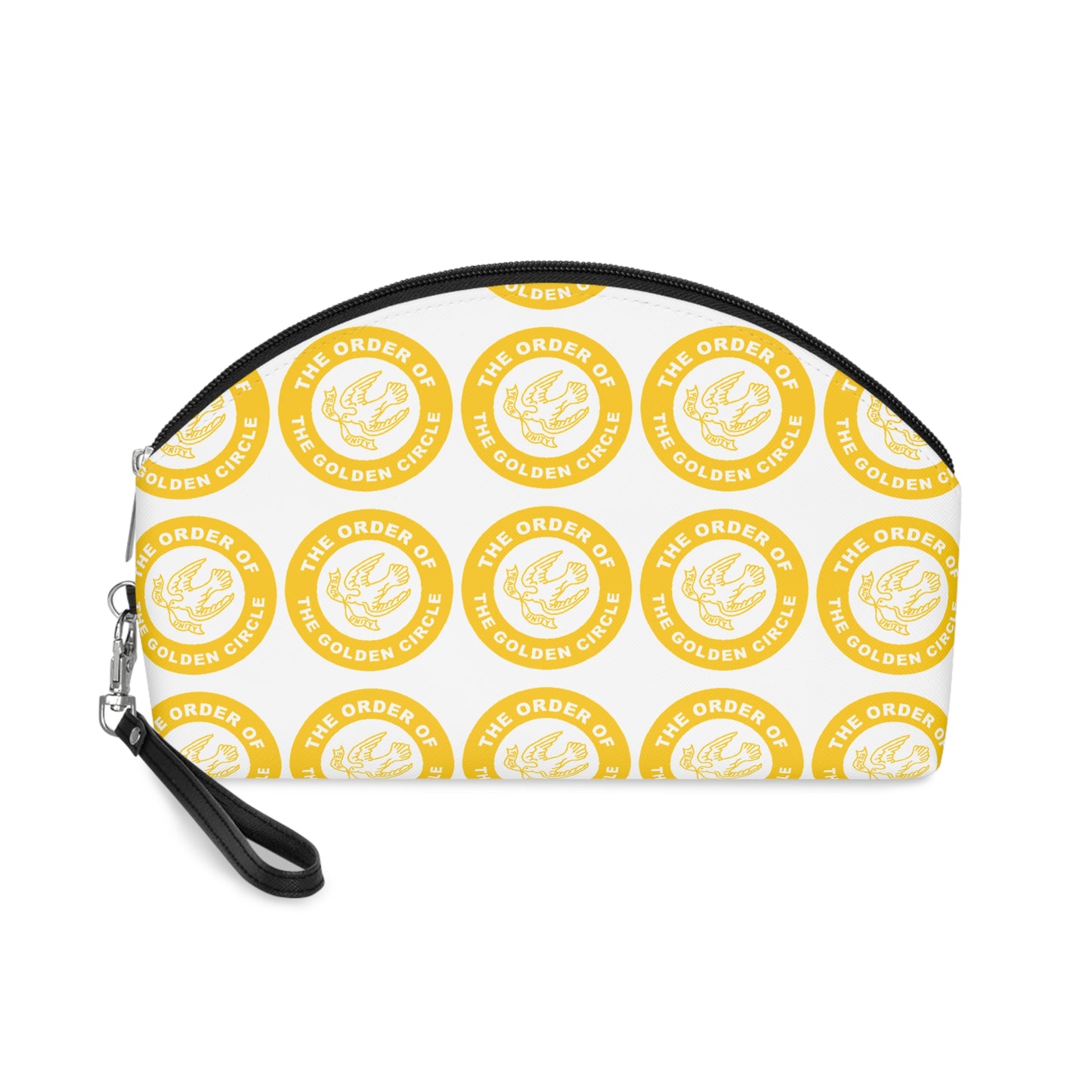 Golden Circle Makeup Bag, Cosmetic Pouch, Everyday Organizer, Gift for Her, Travel Case, Fun Accessory