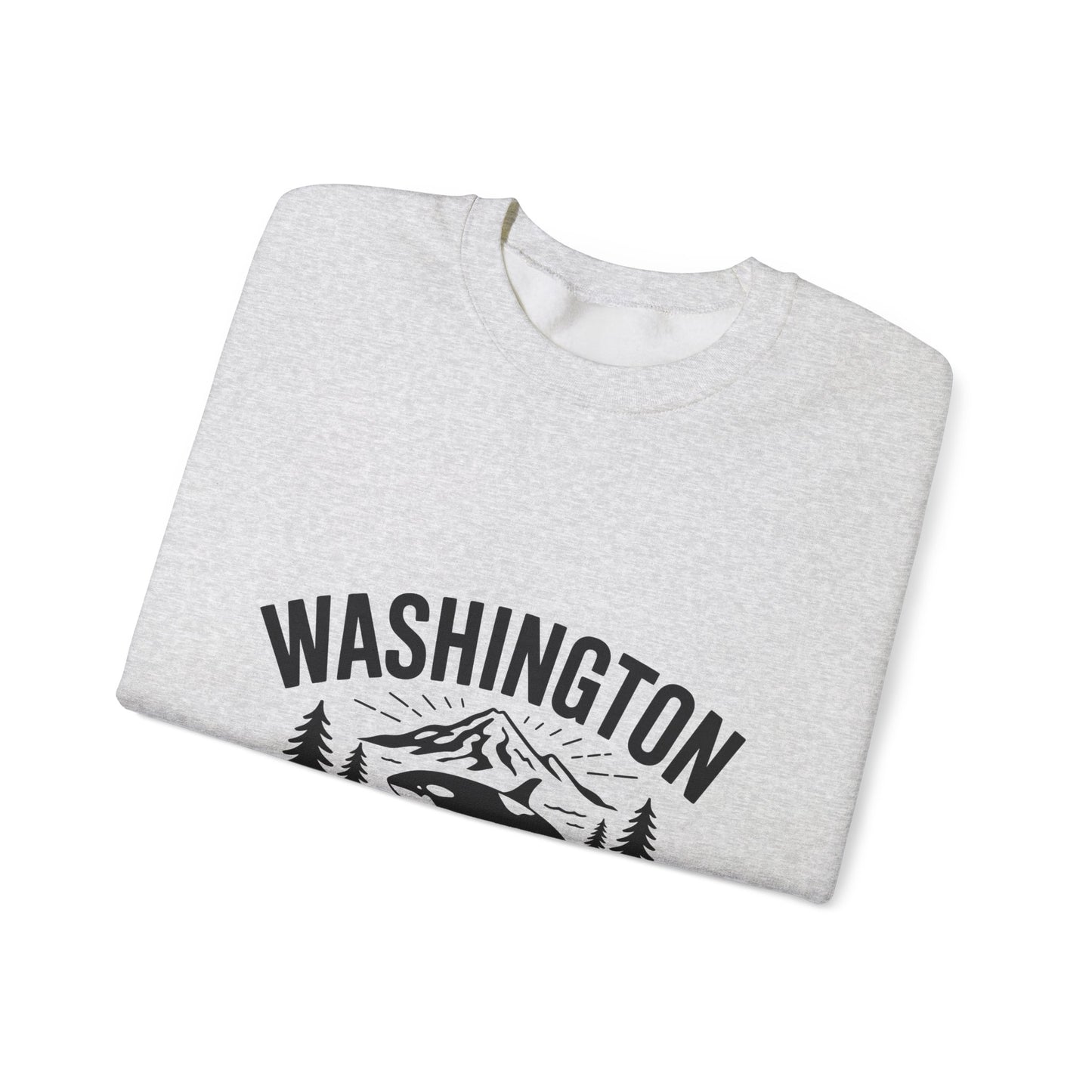 Washington Evergreen State Sweatshirt, Cozy Unisex Crewneck, Perfect for Travel, Nature Lovers, Gift Idea for Holidays