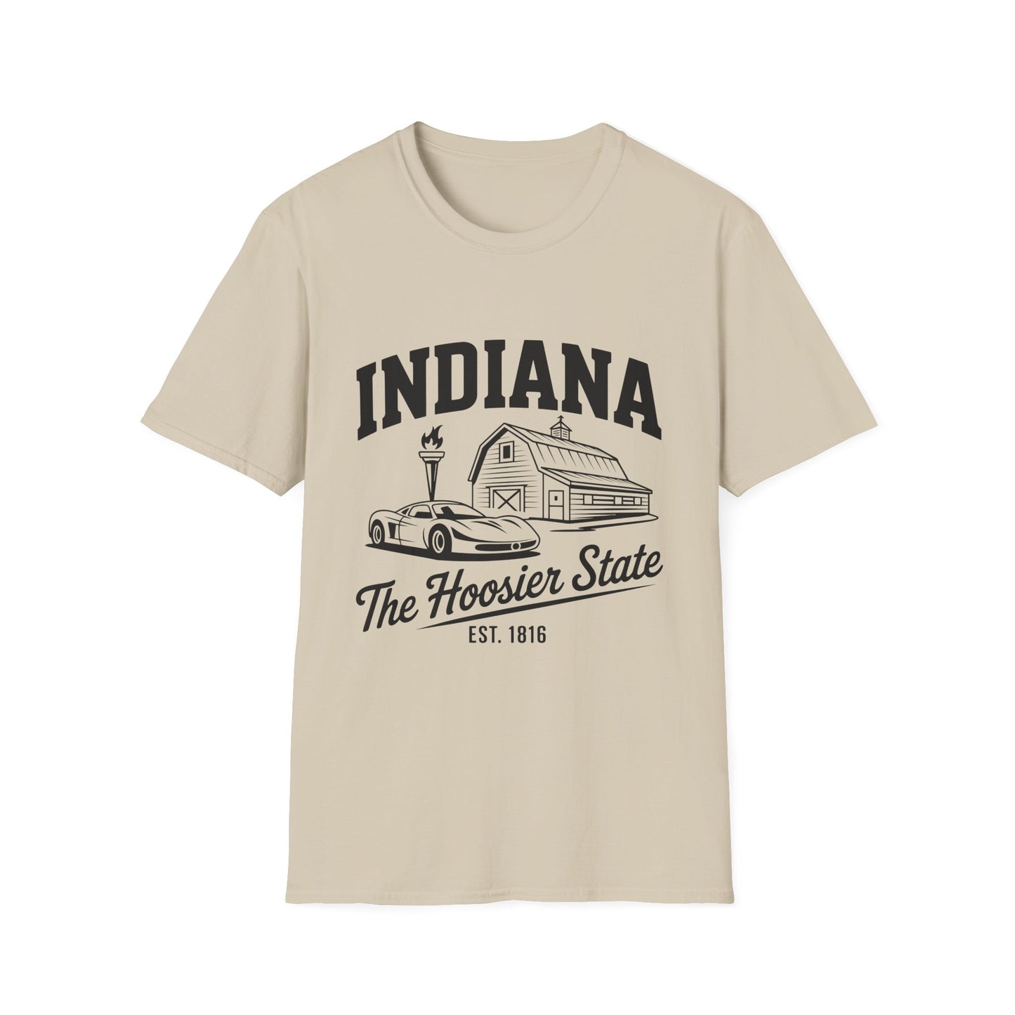 Indiana Hoosier State T-Shirt, Unisex Graphic Tee, Soft Cotton Shirt for Indiana Fans, Vintage Style Apparel, Great for Gifts