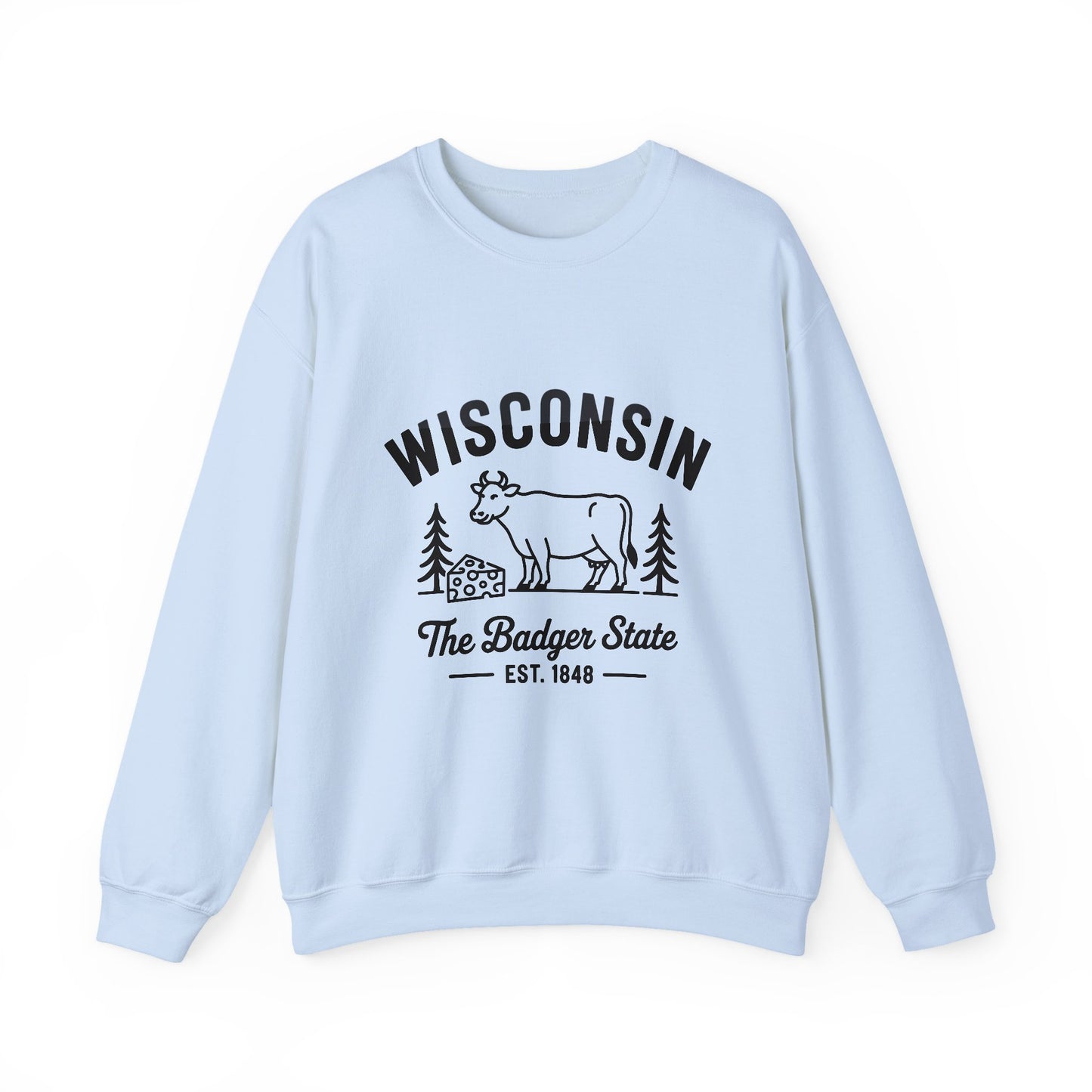 Wisconsin Badger State Sweatshirt, Unisex Crewneck, Cozy Gift for State Pride, Travel Souvenir, Homewear
