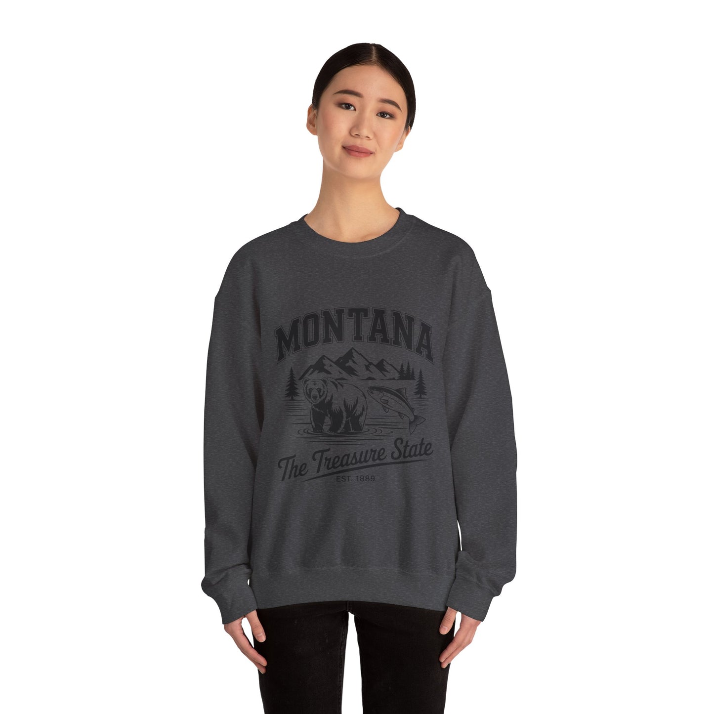 Montana Adventure Crewneck Sweatshirt, Cozy Graphic Sweatshirt, Gift for Nature Lovers, Casual Outfit, Perfect for Fall and Winter