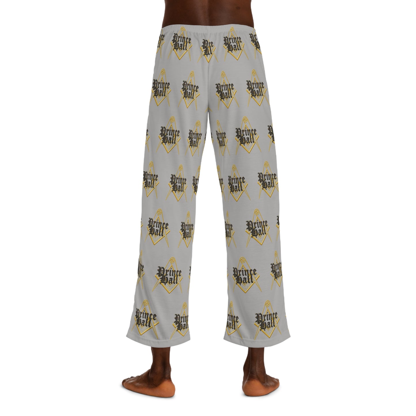 Stylish Men's PJ Pants, Cozy Loungewear, Perfect Gift for Dads, Ideal for Movie Nights, Yellow and Gray Patterned Sleepwear