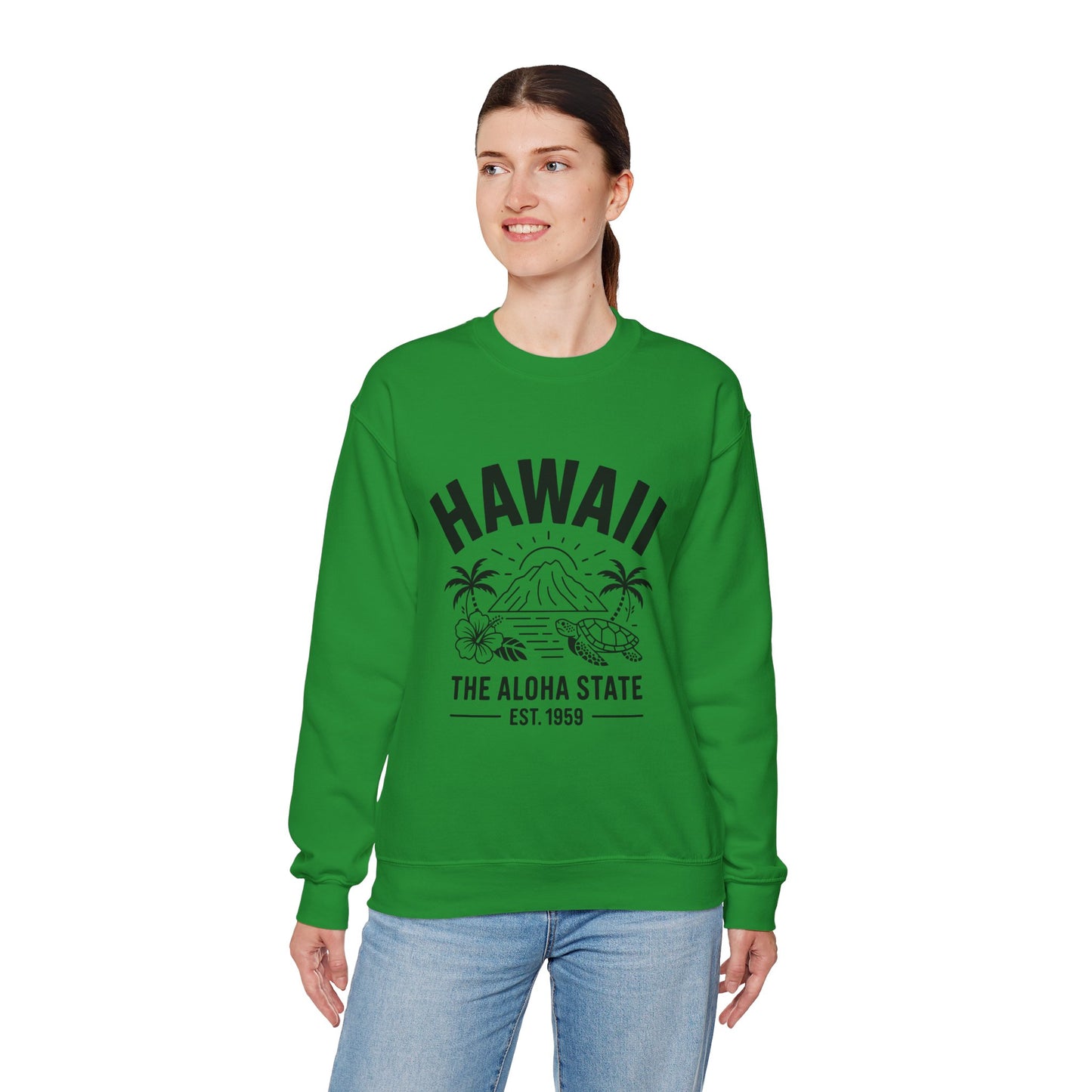 Hawaii Aloha Crewneck Sweatshirt, Beach Vibes, Vacation Apparel, Casual Style, Gift for Travelers, Summer Fashion, Cozy Wear