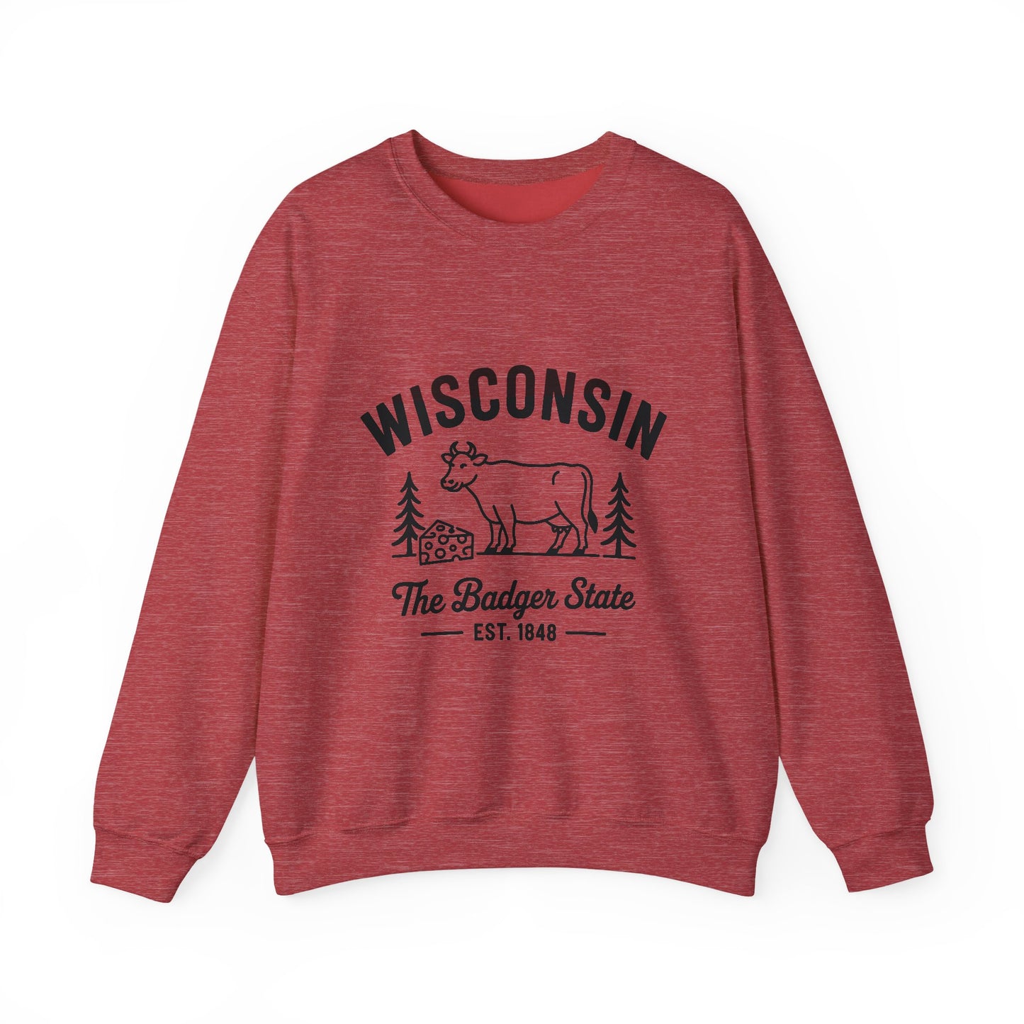 Wisconsin Badger State Sweatshirt, Unisex Crewneck, Cozy Gift for State Pride, Travel Souvenir, Homewear