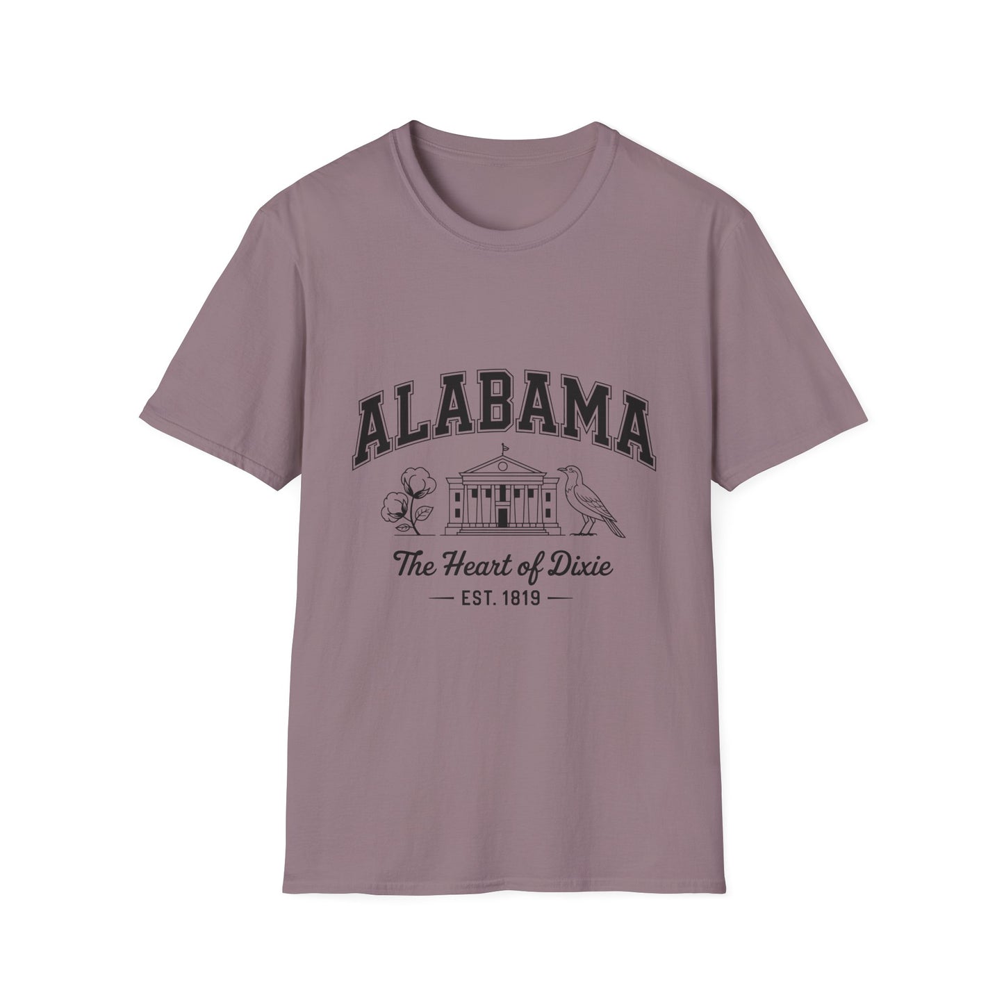 Alabama Heart of Dixie T-Shirt, Vintage Graphic Tee, Southern Pride Apparel, Casual Summer Wear, Gift Idea for Fans, State Pride Top