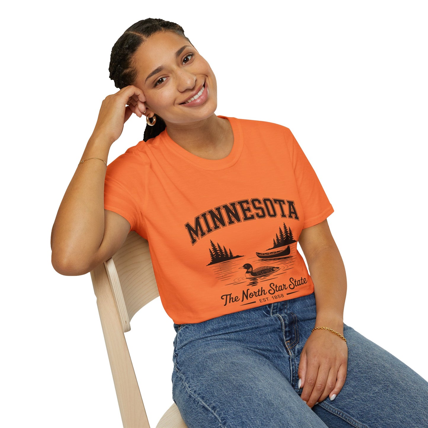 Minnesota Vintage Lake T-Shirt, Softstyle Tee, Cool Gift for Outdoor Lovers, Summer Apparel, Nature Enthusiast Wear