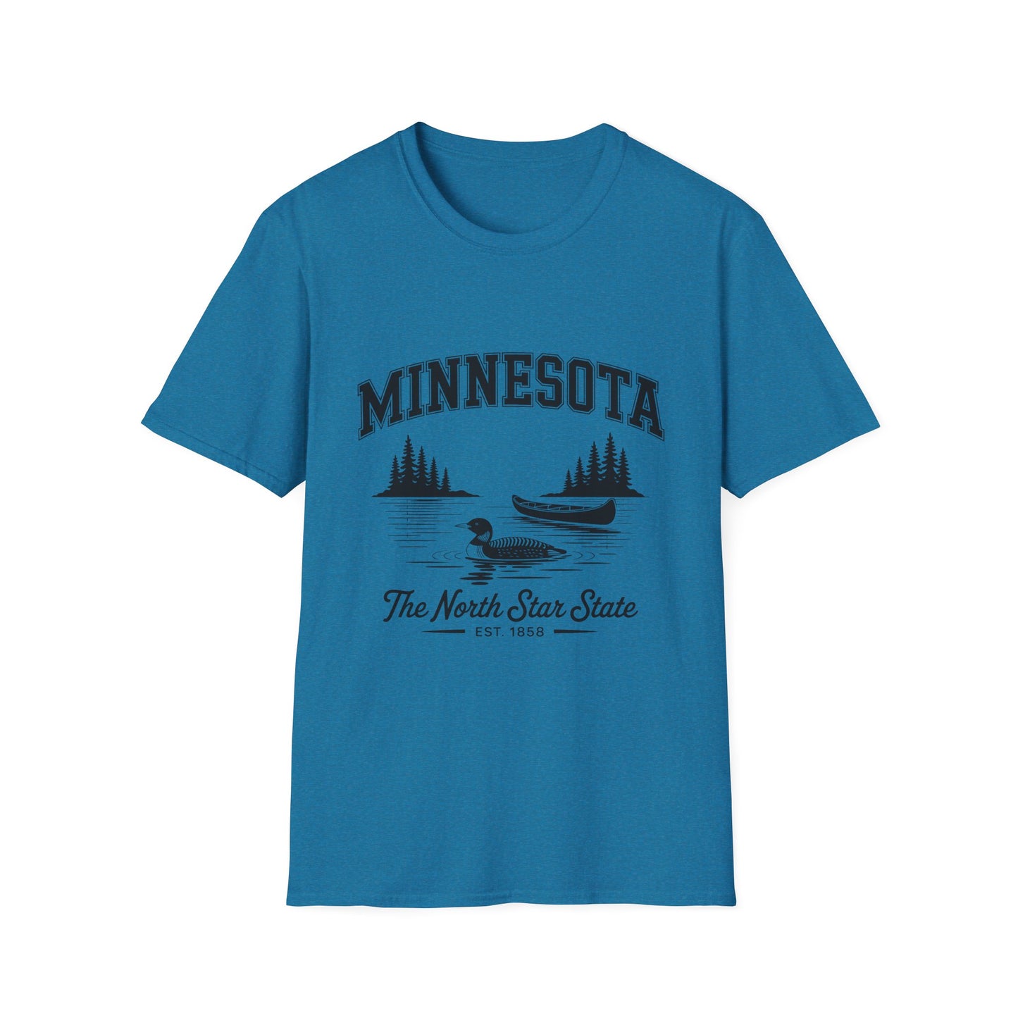 Minnesota Vintage Lake T-Shirt, Softstyle Tee, Cool Gift for Outdoor Lovers, Summer Apparel, Nature Enthusiast Wear