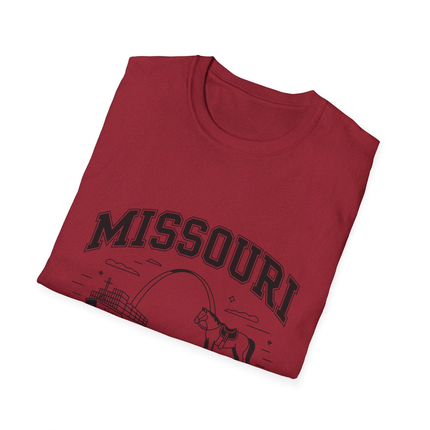 Missouri The Show-Me State T-Shirt, Unisex Softstyle Tee, Missouri Pride Shirt, Gift for Locals, Casual Wear, Travel Souvenir