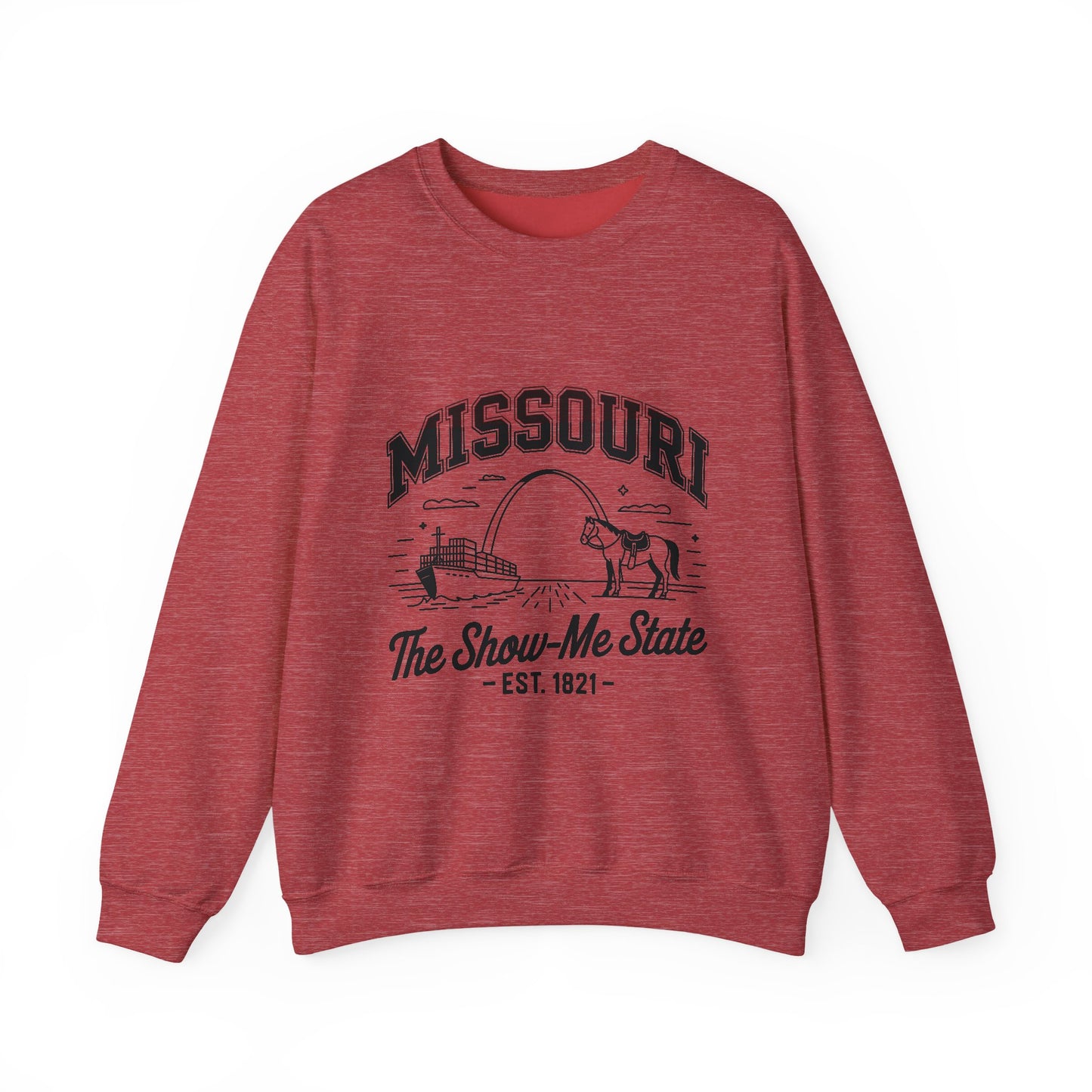 Show-Me State Crewneck Sweatshirt, Cozy Missouri Sweatshirt, Lightweight Unisex Sweater, Perfect for Gifts, Casual Wear, Travel
