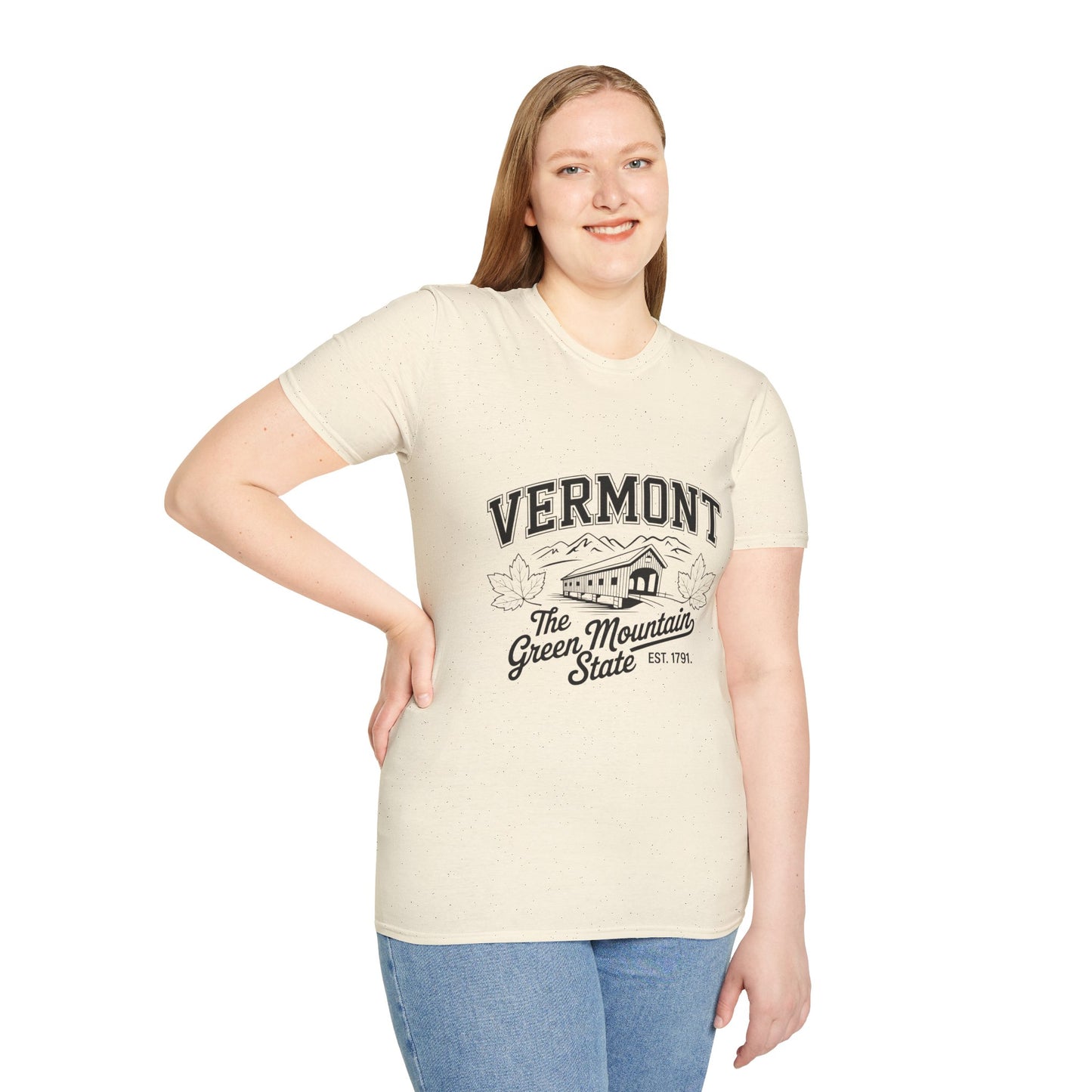 Vermont Vintage Graphic Tee, Softstyle Unisex Shirt, Nature Lover Gift, Travel Souvenir Tee, Casual Homewear, Outdoor Adventure Apparel