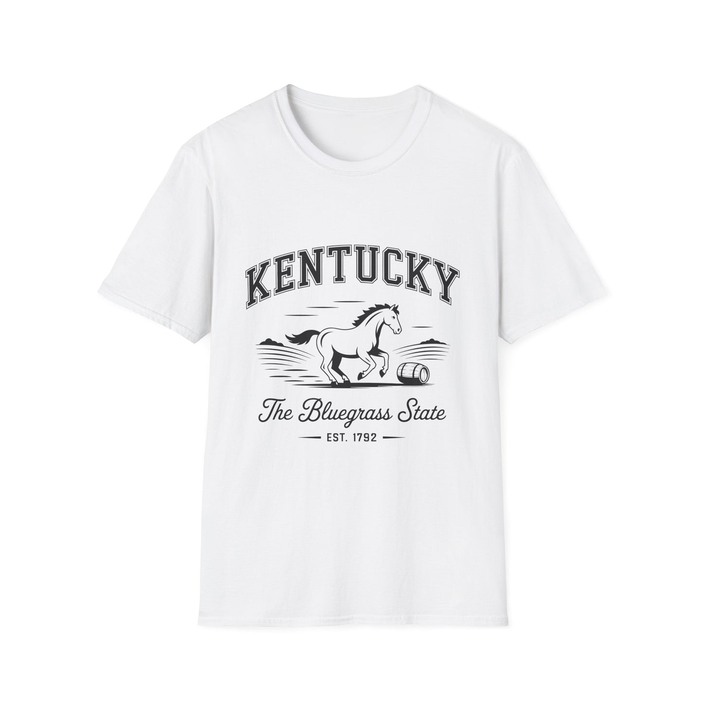 Kentucky Bluegrass State Unisex Softstyle T-Shirt, Casual Tee, Souvenir Apparel, Gift for Travelers, Vintage Graphic Tee