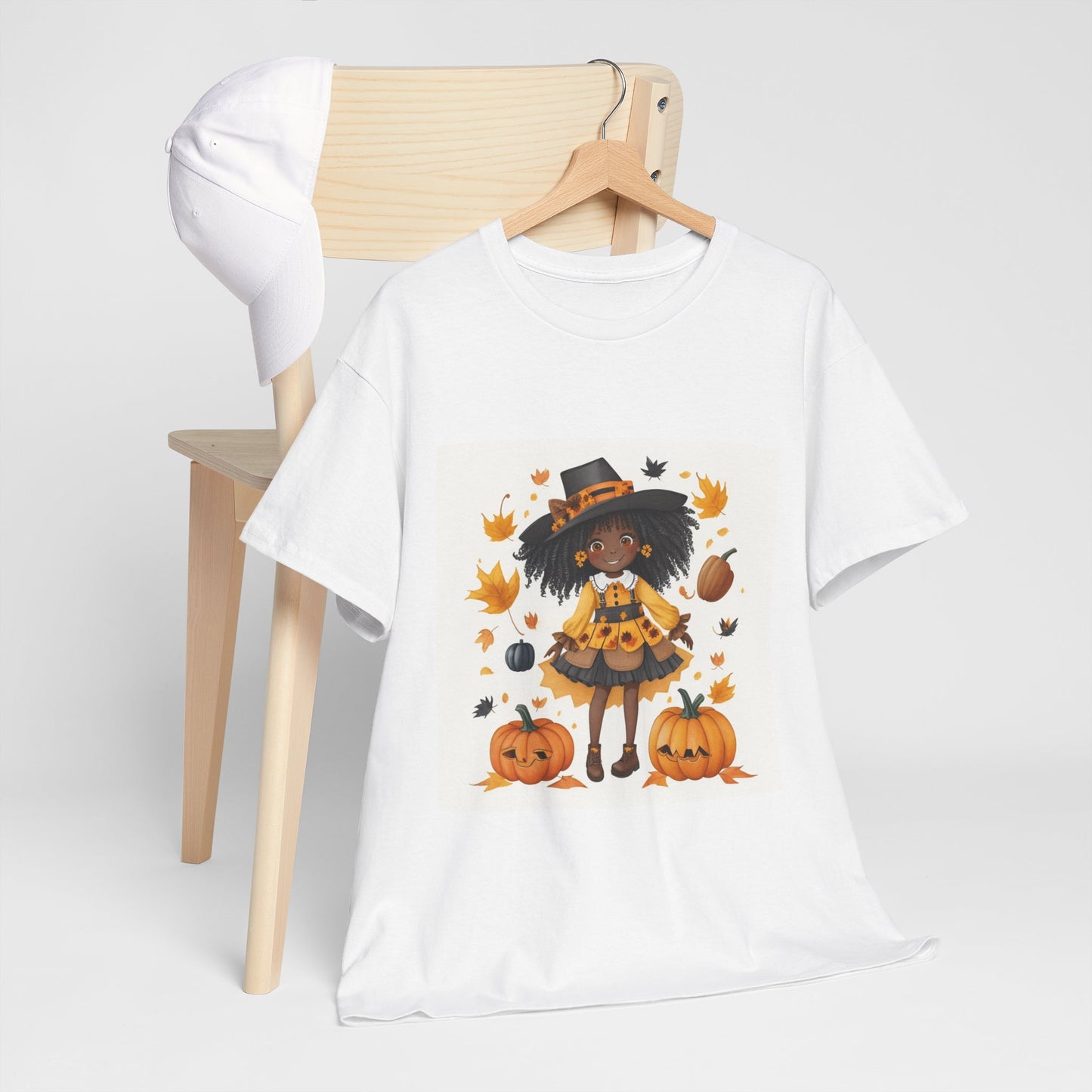 Halloween Witch Graphic Tee, Fall T-Shirt, Unisex Cotton Shirt, Cute Pumpkin Tee, Autumn Apparel, Spooky Season Top