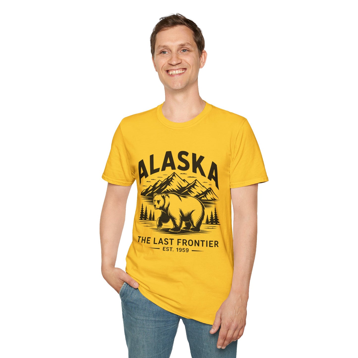 Alaska Adventure Unisex Softstyle T-Shirt, Casual Wear, Travel Shirt, Gift for Nature Lovers, Outdoor Apparel, Wildlife Enthusiast Tee