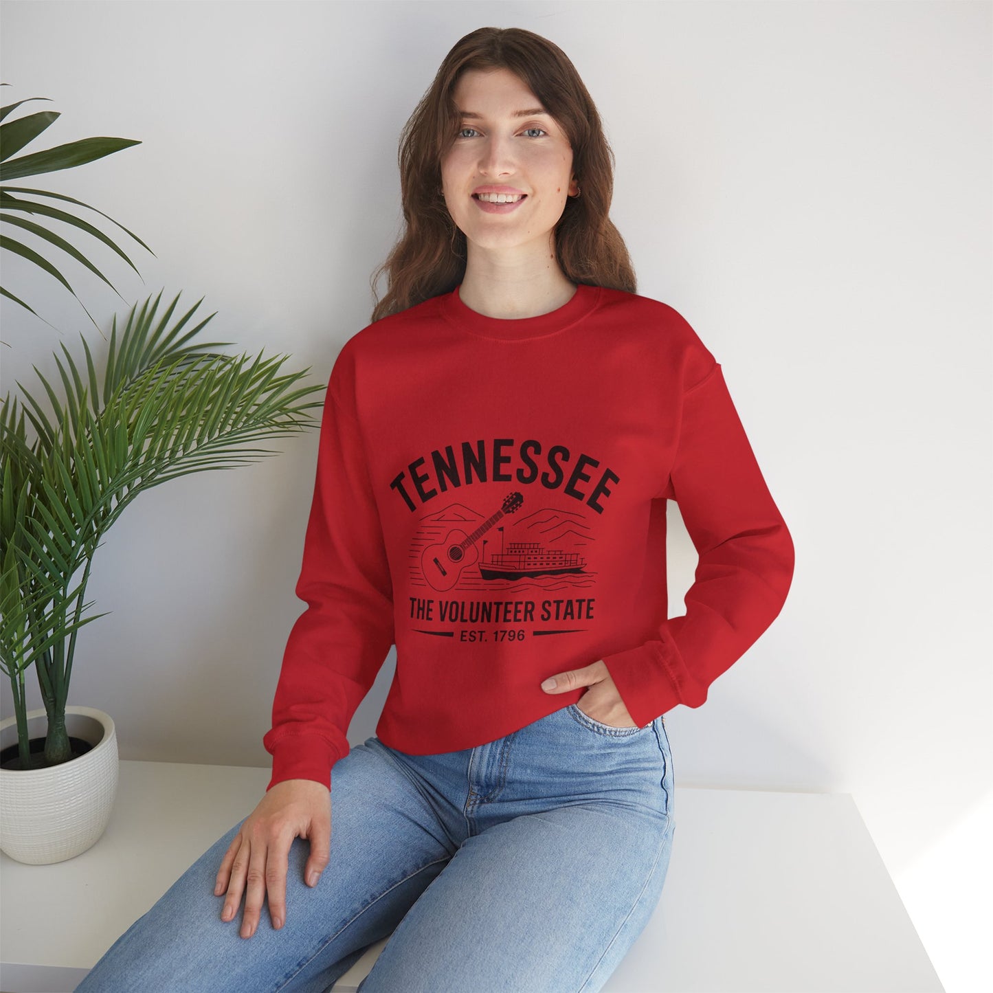 Tennessee Themed Crewneck Sweatshirt, Casual Wear, Music Lover Gift, Southern Pride Fashion, Cozy Unisex Clothing