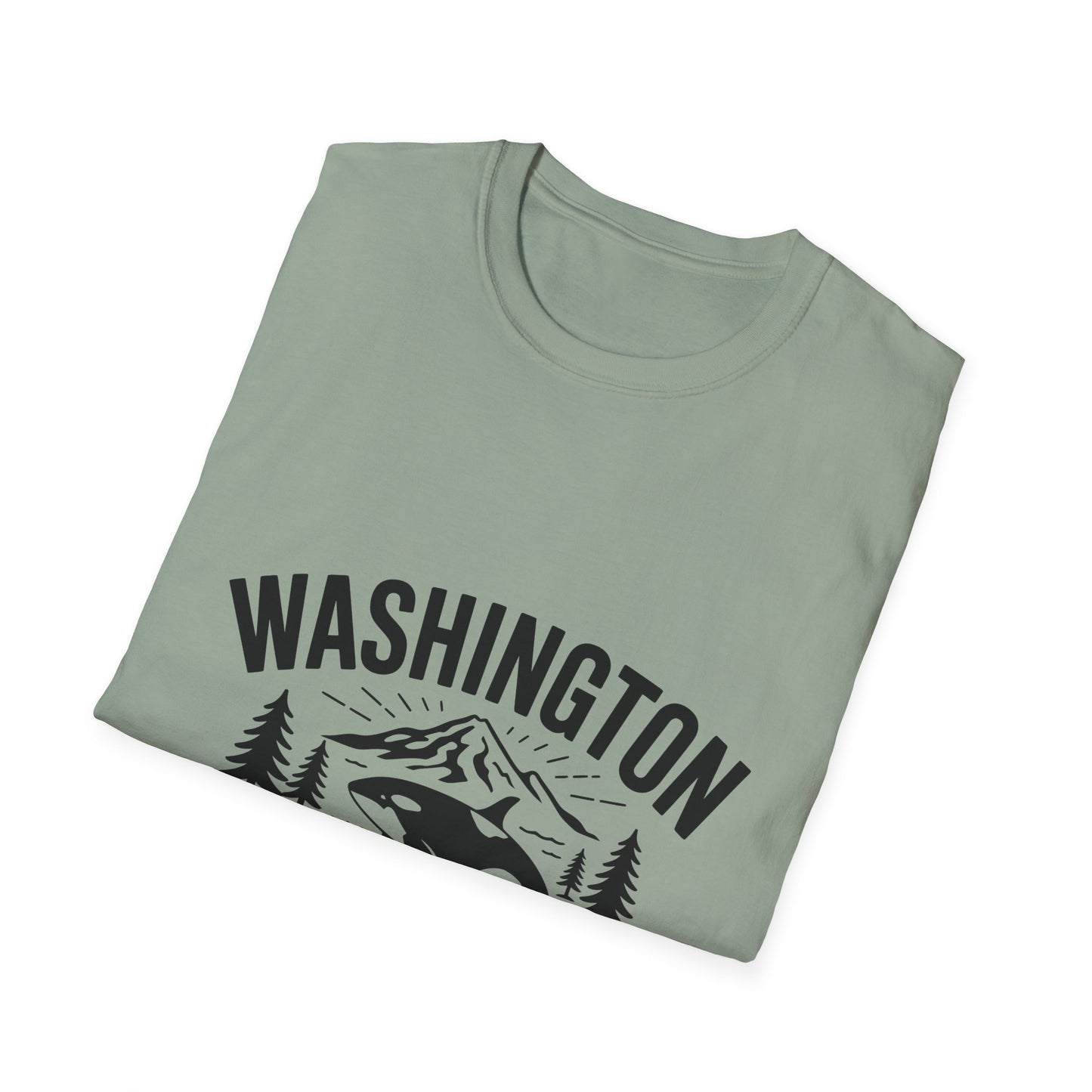 Washington State Unisex Softstyle T-Shirt, Evergreen State Tee, Vintage Graphic Shirt, Travel Souvenir, Gift for Nature Lovers