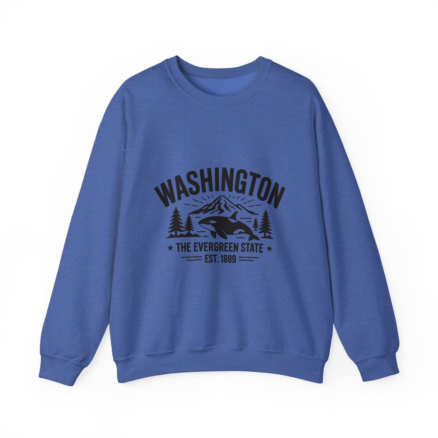 Washington Evergreen State Sweatshirt, Cozy Unisex Crewneck, Perfect for Travel, Nature Lovers, Gift Idea for Holidays