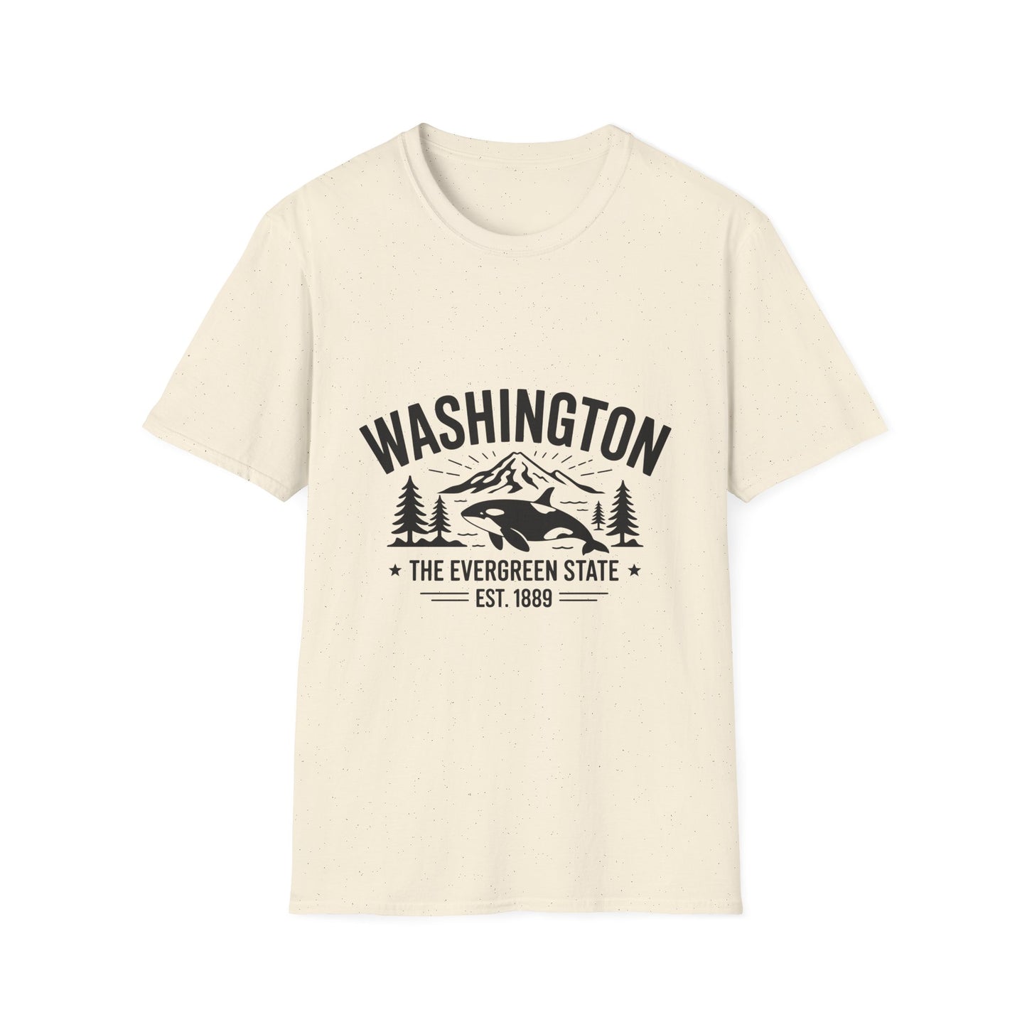 Washington State Unisex Softstyle T-Shirt, Evergreen State Tee, Vintage Graphic Shirt, Travel Souvenir, Gift for Nature Lovers