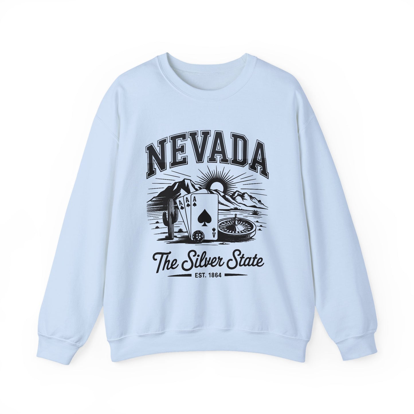 Nevada Graphic Crewneck Sweatshirt, Vintage Style Apparel, Unisex Sweater, Nevada Souvenir, Perfect for Travelers, Gift for Him/Her