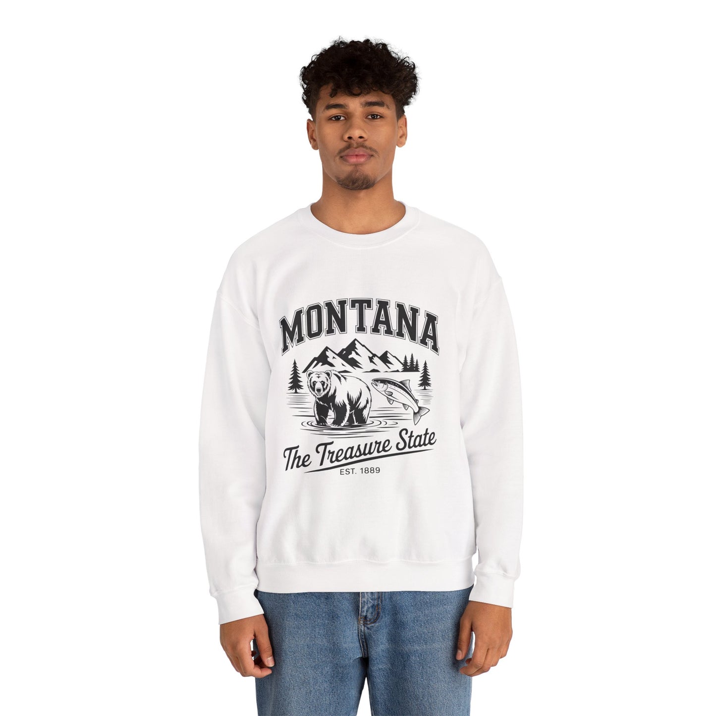 Montana Adventure Crewneck Sweatshirt, Cozy Graphic Sweatshirt, Gift for Nature Lovers, Casual Outfit, Perfect for Fall and Winter
