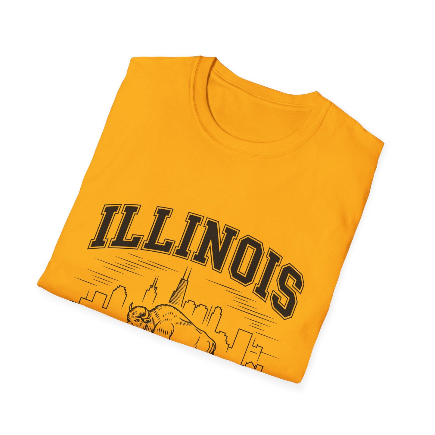 Illinois Prairie State Unisex Softstyle T-Shirt, Casual Tee, Illinois Gift, Home State Pride, Travel Souvenir, Festival Wear