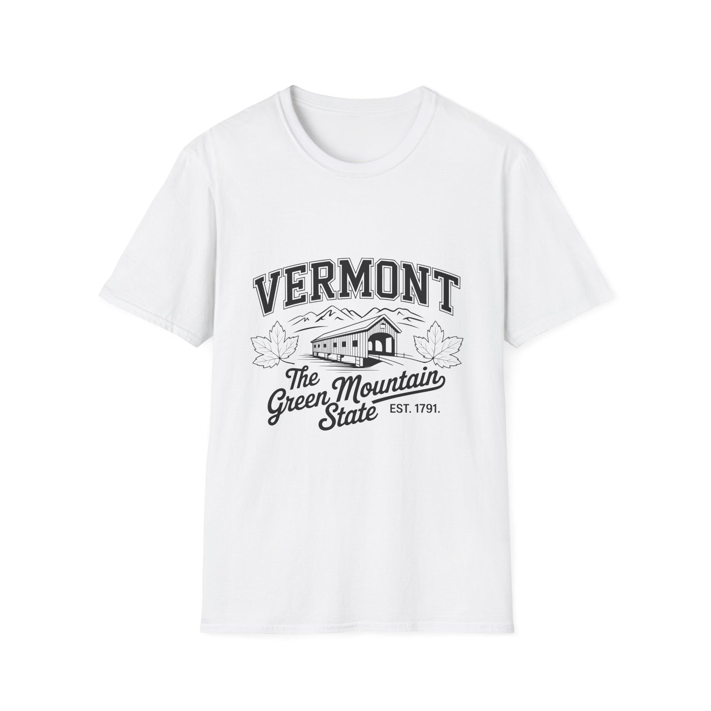 Vermont Vintage Graphic Tee, Softstyle Unisex Shirt, Nature Lover Gift, Travel Souvenir Tee, Casual Homewear, Outdoor Adventure Apparel