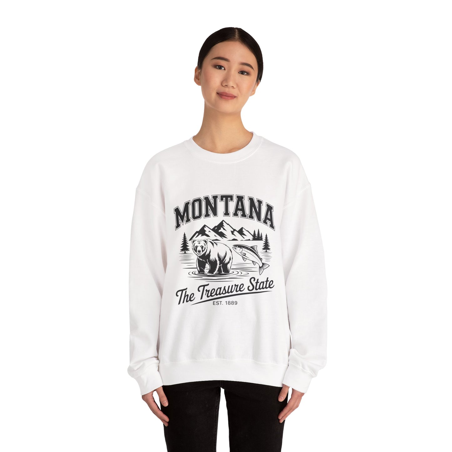 Montana Adventure Crewneck Sweatshirt, Cozy Graphic Sweatshirt, Gift for Nature Lovers, Casual Outfit, Perfect for Fall and Winter