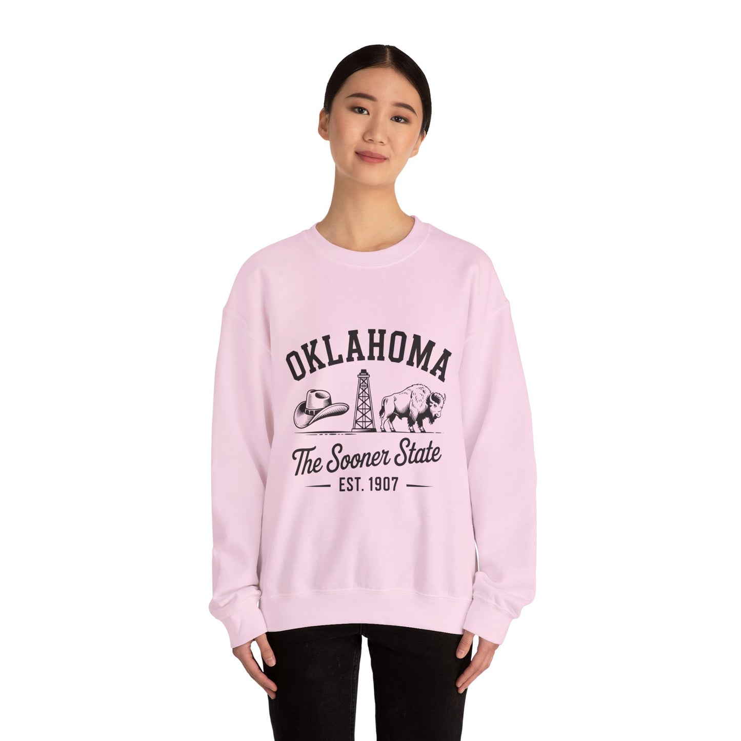 Oklahoma The Sooner State Sweatshirt, Cozy Crewneck for Casual Outfits, College Apparel, Gift for Oklahomans, Perfect for All Seasons