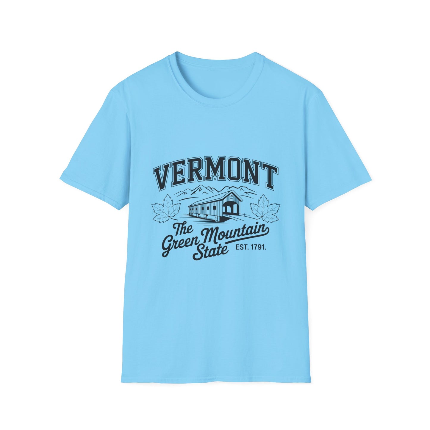 Vermont Vintage Graphic Tee, Softstyle Unisex Shirt, Nature Lover Gift, Travel Souvenir Tee, Casual Homewear, Outdoor Adventure Apparel