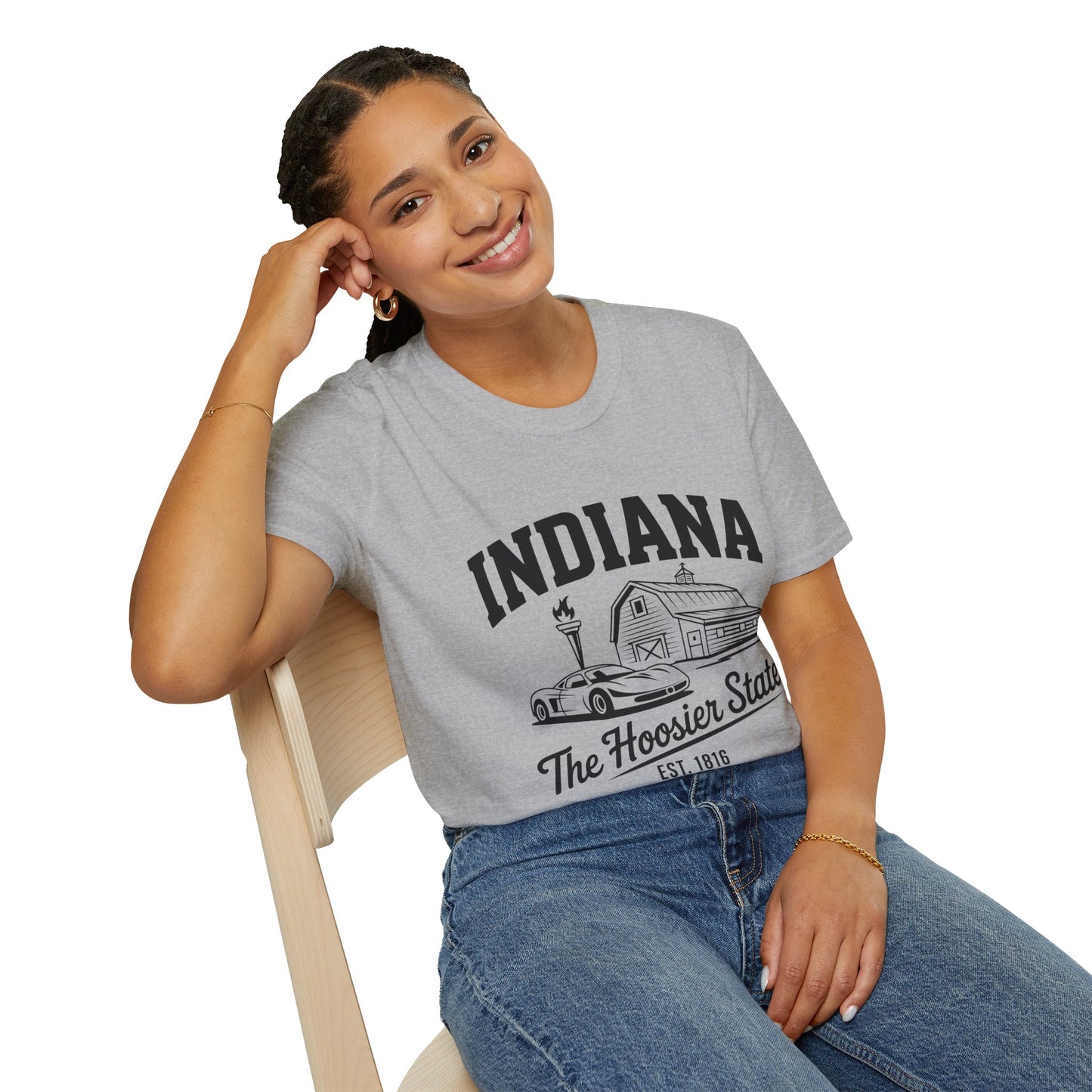 Indiana Hoosier State T-Shirt, Unisex Graphic Tee, Soft Cotton Shirt for Indiana Fans, Vintage Style Apparel, Great for Gifts