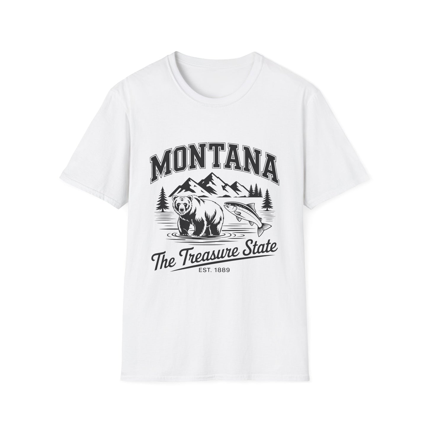 Montana Bear Graphic T-Shirt | Unisex Souvenir Tee for Nature Lovers | Perfect for Travel, Birthdays, Holidays, Outdoor Adventures