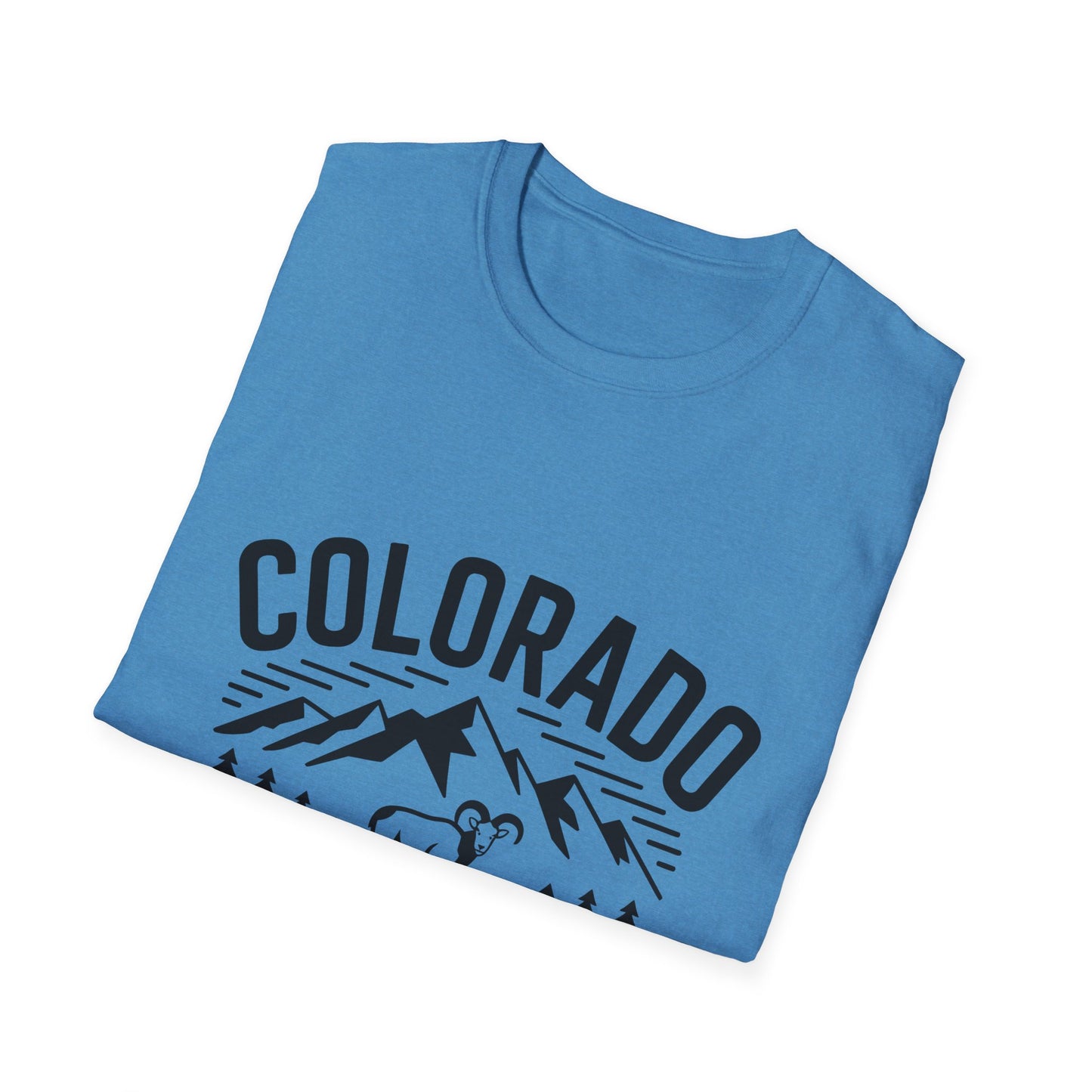 Colorado Adventure Unisex Softstyle T-Shirt, Casual Wear, Travel Tee, Nature Lover Gift, Graphic Tee, Outdoor Apparel
