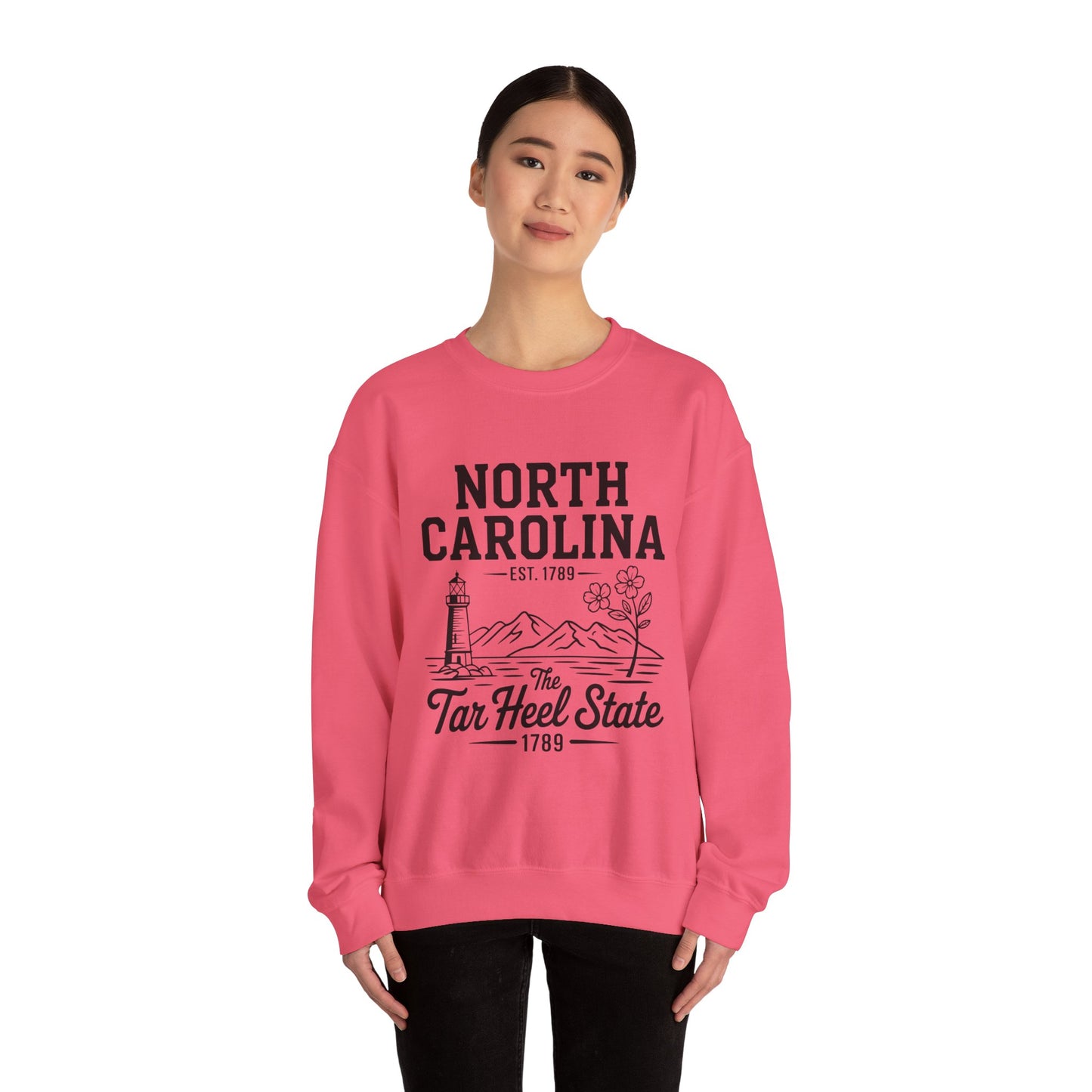 North Carolina Heavy Blend Sweatshirt, Cozy State Pride Crewneck, Unique Gift for Southerners, Perfect for Travel and Outdoors, Celebrate NC